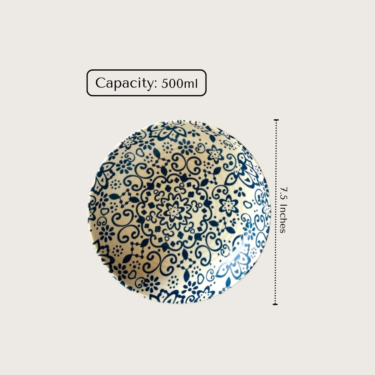 Blue Petal Rice Bowl (Set of 2)