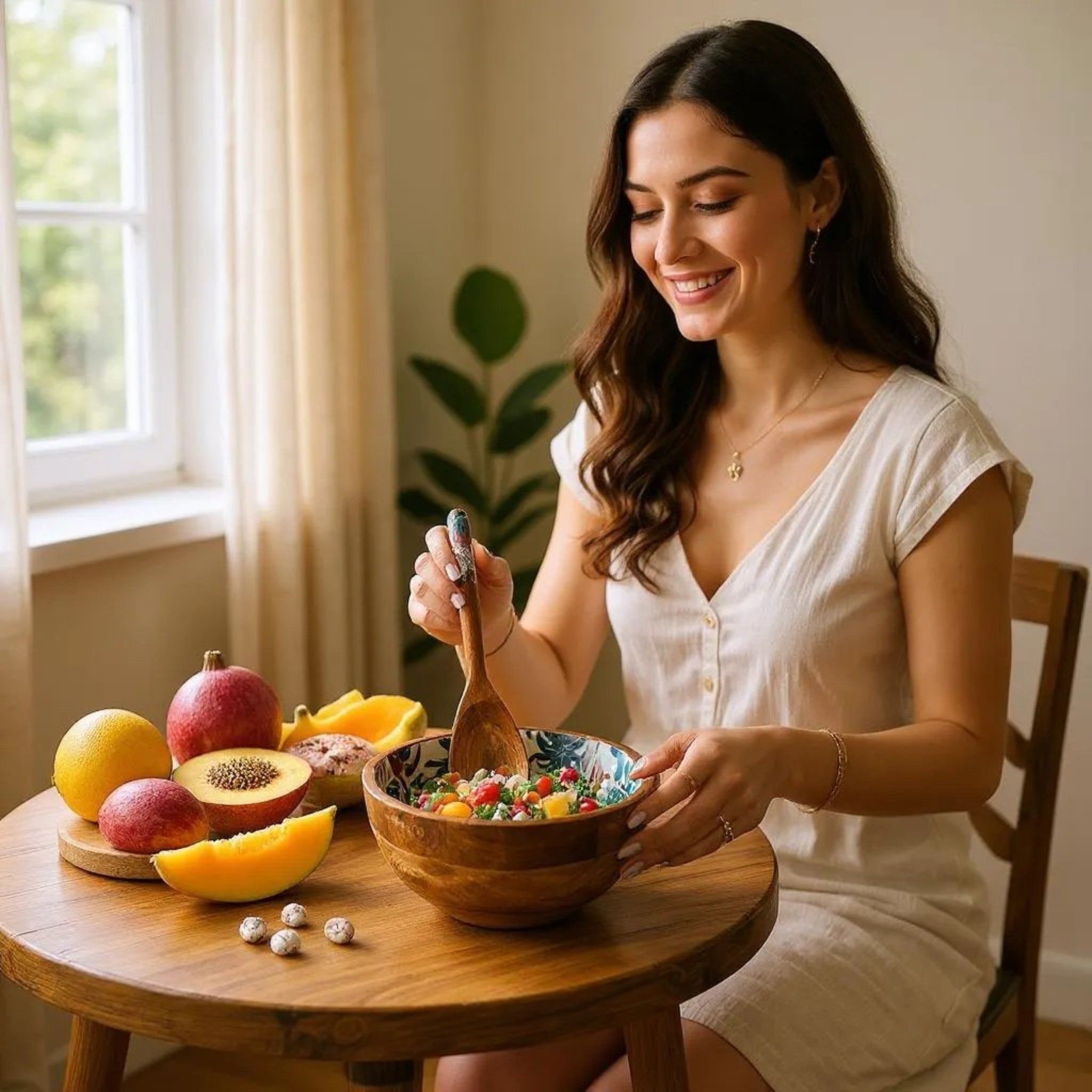 Urban Leaf 8 Inch Salad Bowl with Spoons