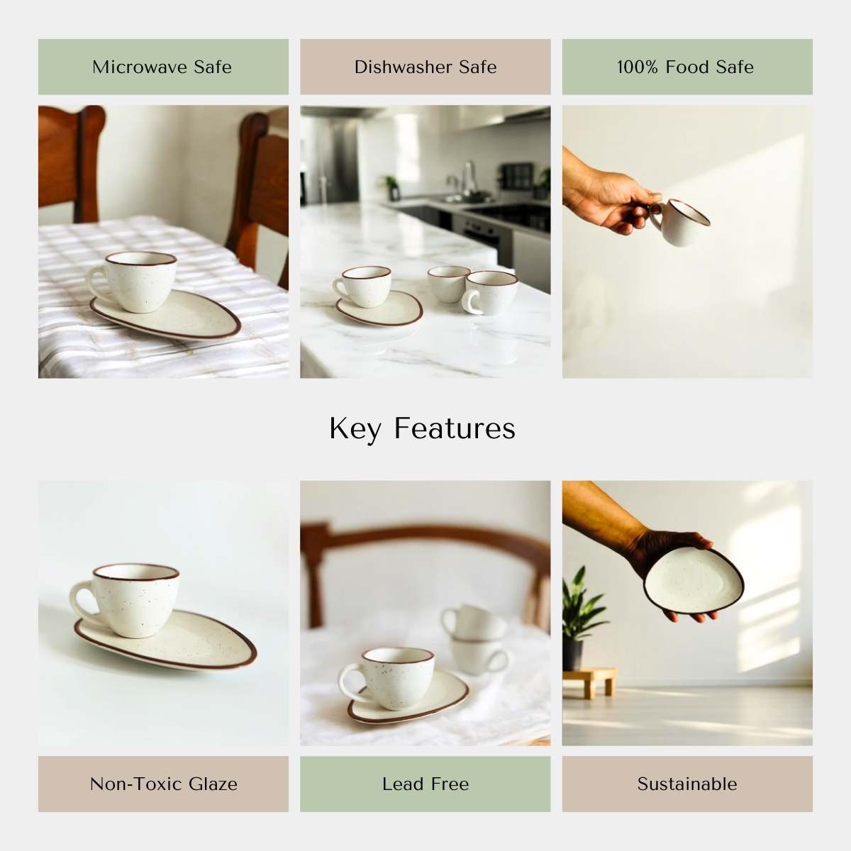 Almond and Ivory Espresso Set (Set of 2)