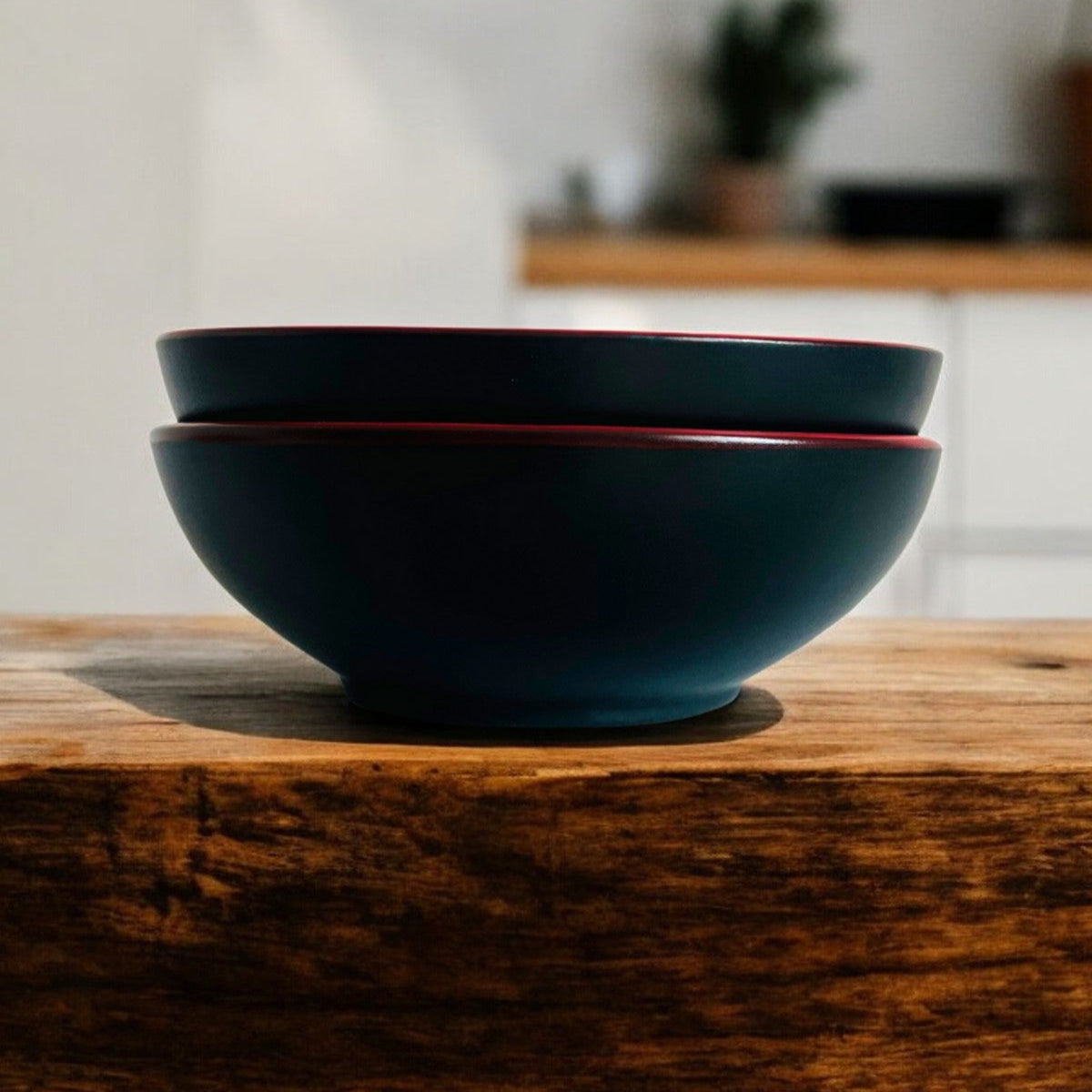 Crimson Edge Pasta Bowl (Set of 2)