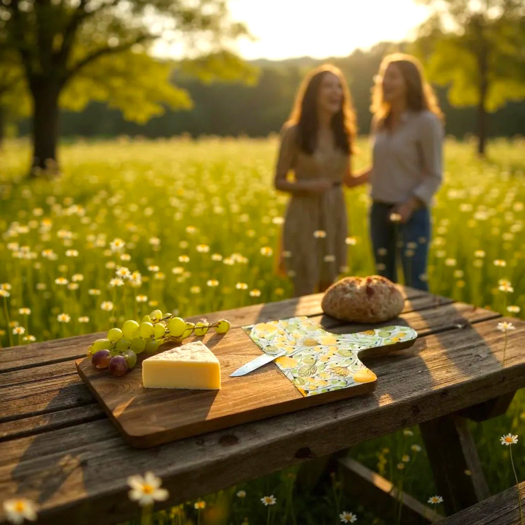 Sunny Meadows Cheese Board and Knife Set