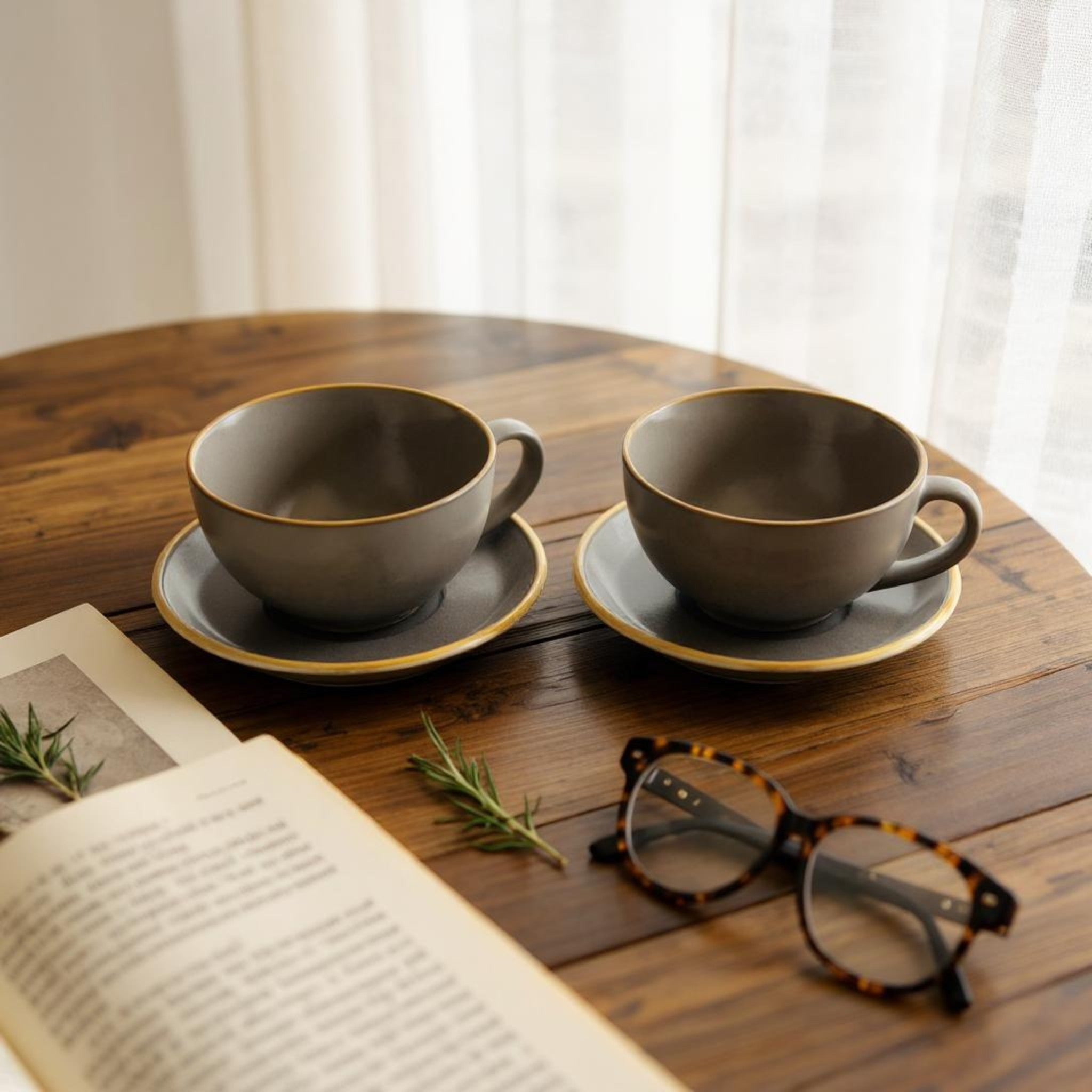 Stone and Sand Coffee Set (Set of 2)