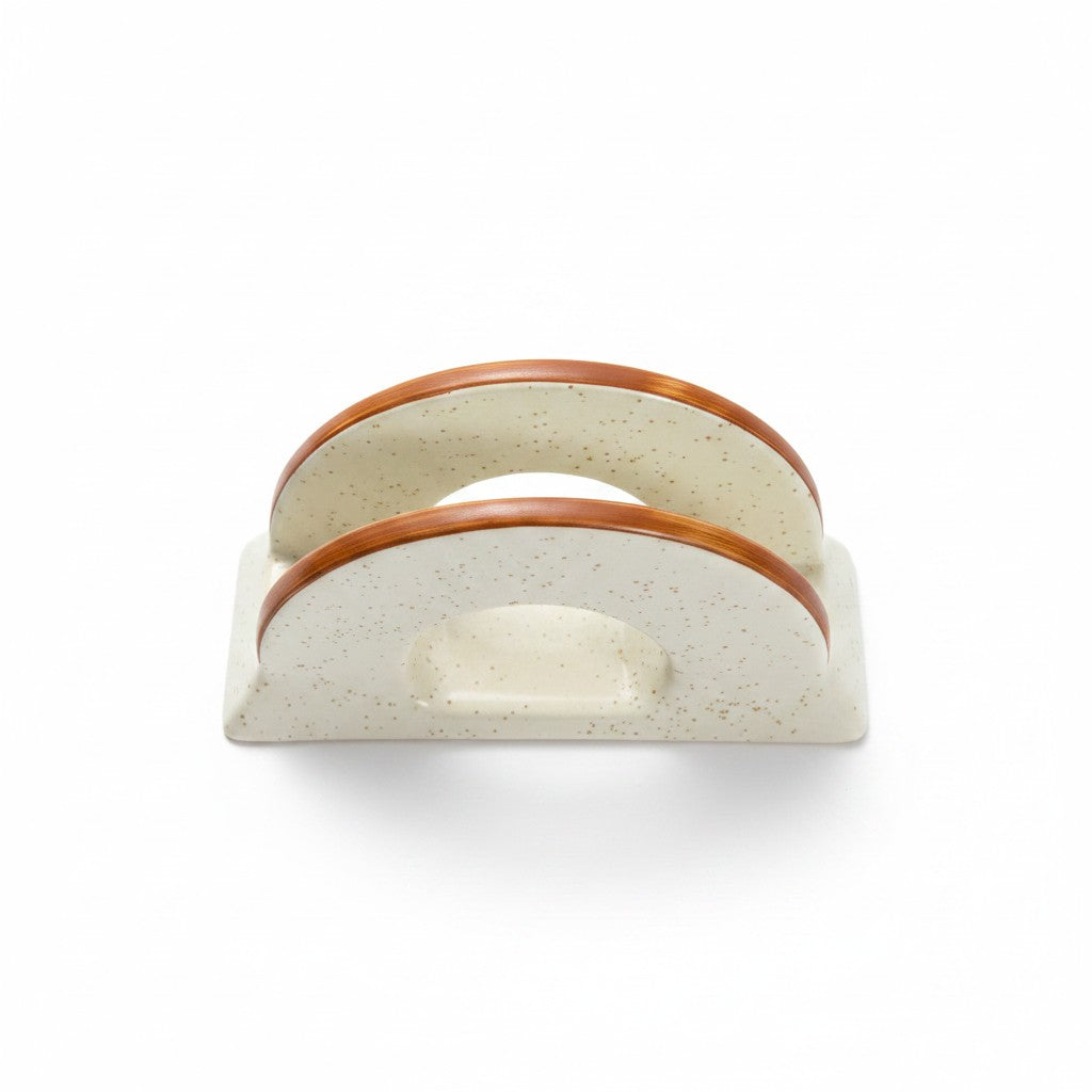 Almond and Ivory Tissue Holder