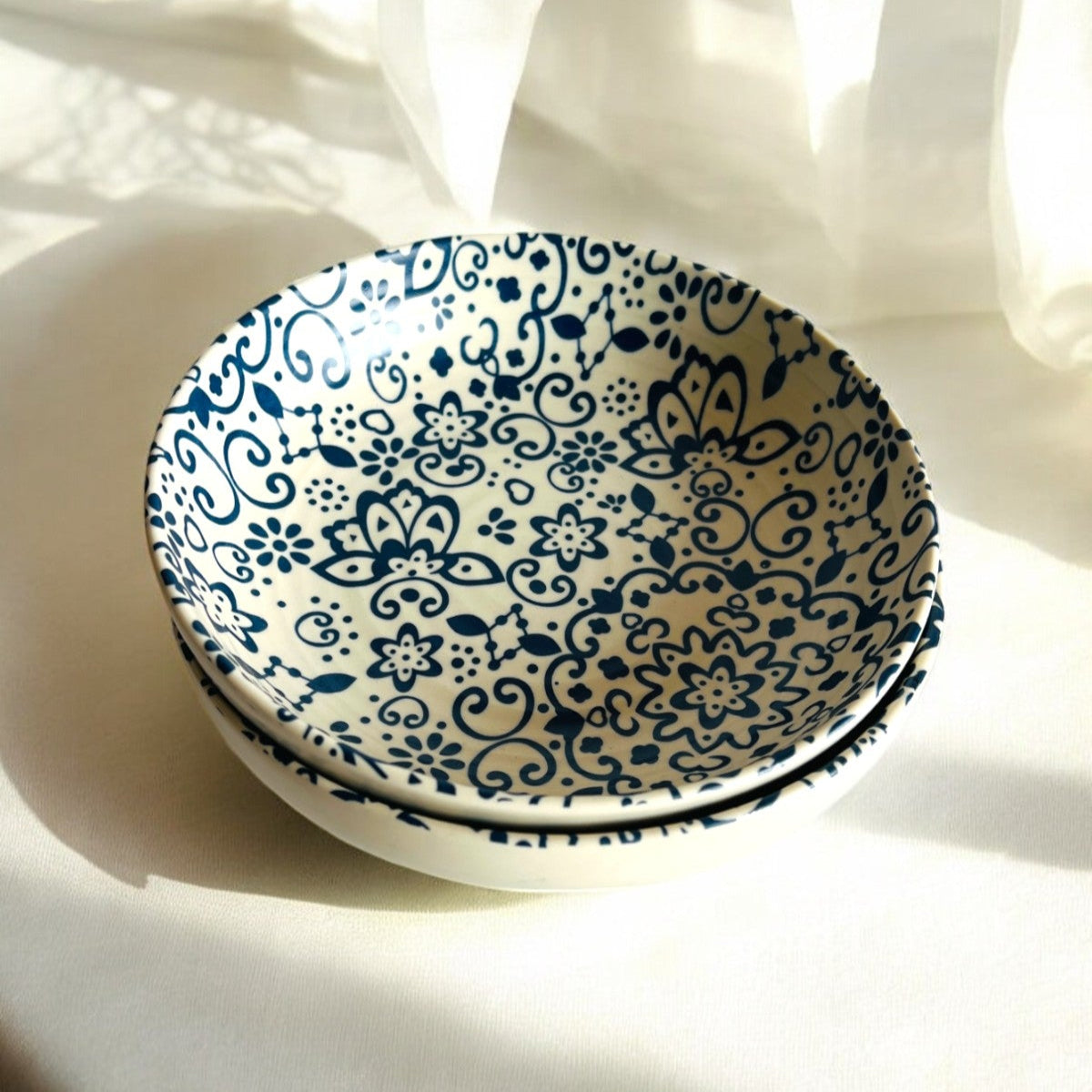 Blue Petal Rice Bowl (Set of 2)