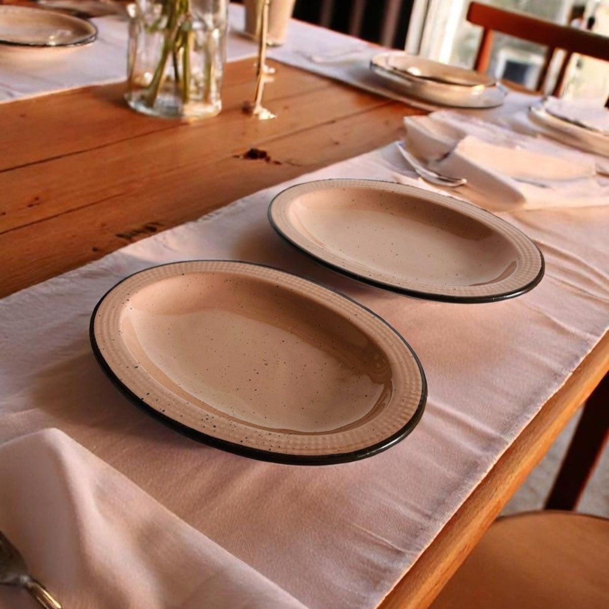 Autumnal Peach Platter (Set of 2)