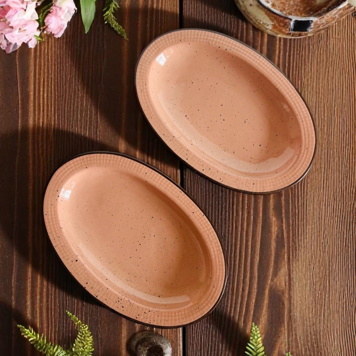 Autumnal Peach Platter (Set of 2)
