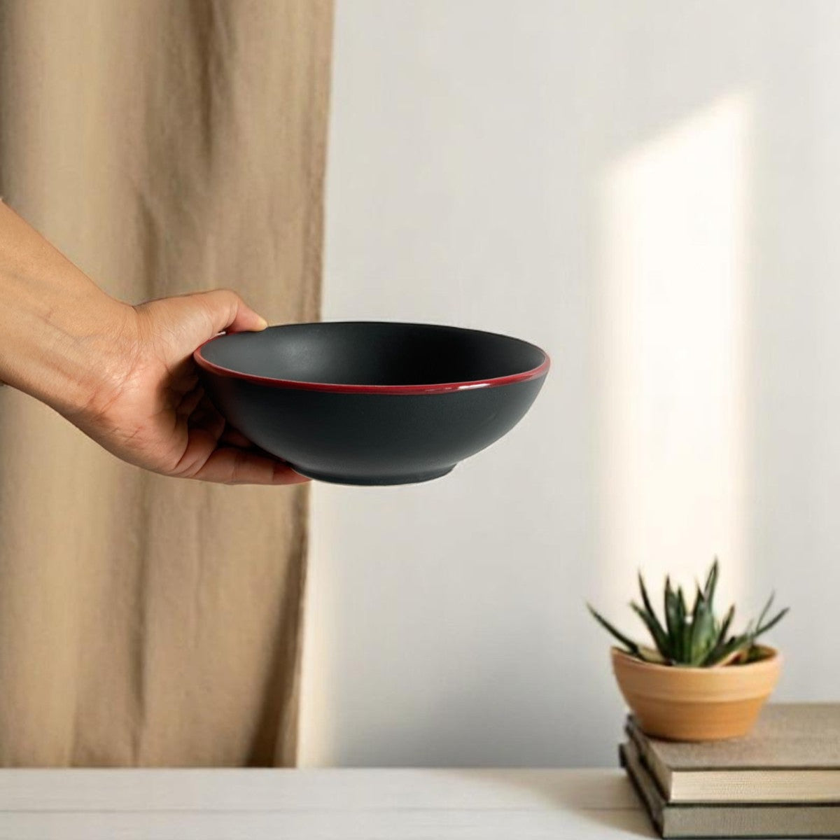 Crimson Edge Pasta Bowl (Set of 2)