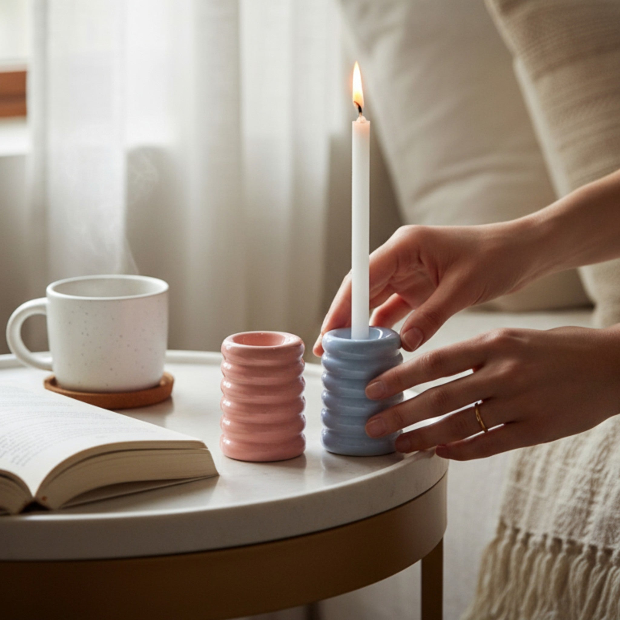 Marshmallow Candlesticks (Set of 2)