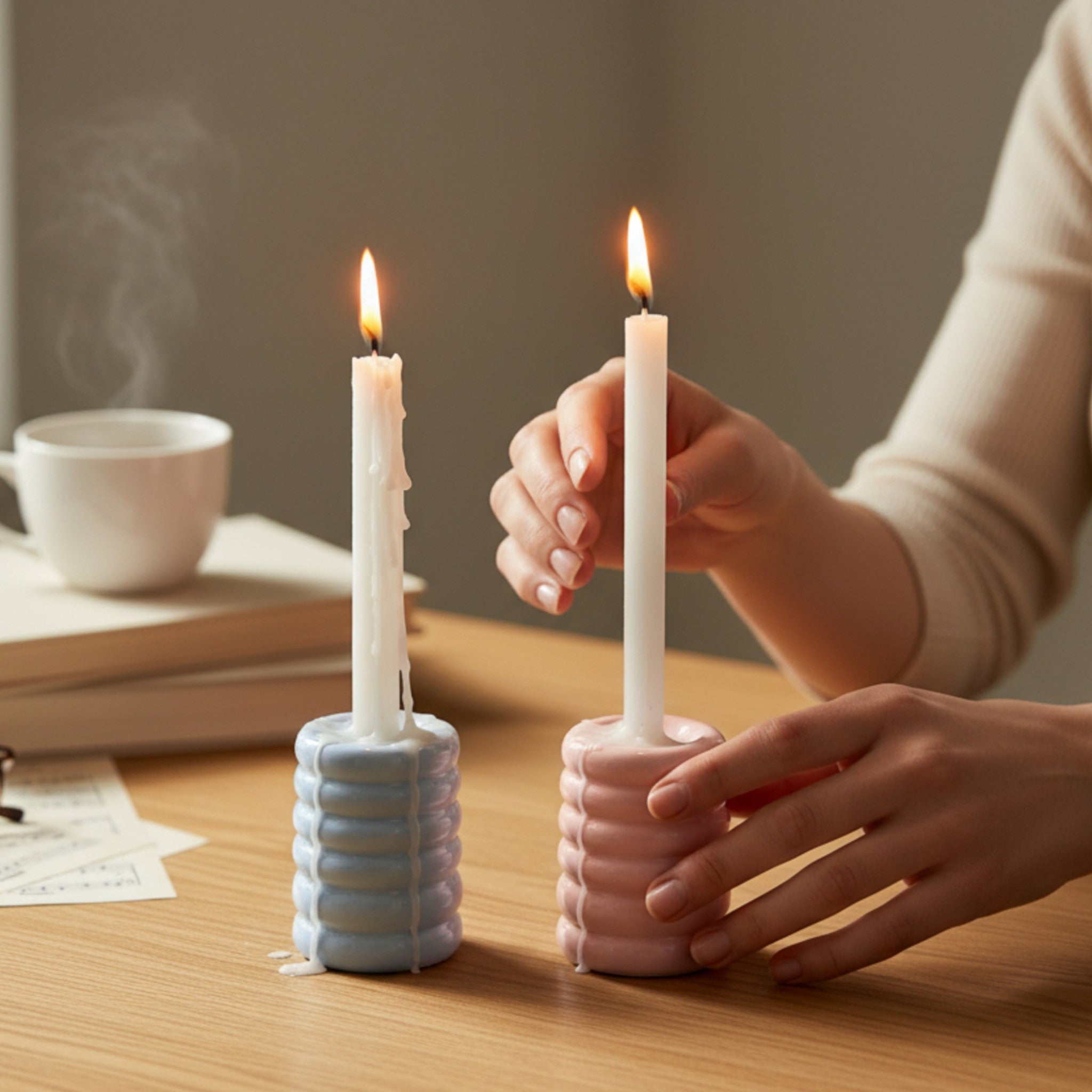 Marshmallow Candlesticks (Set of 2)