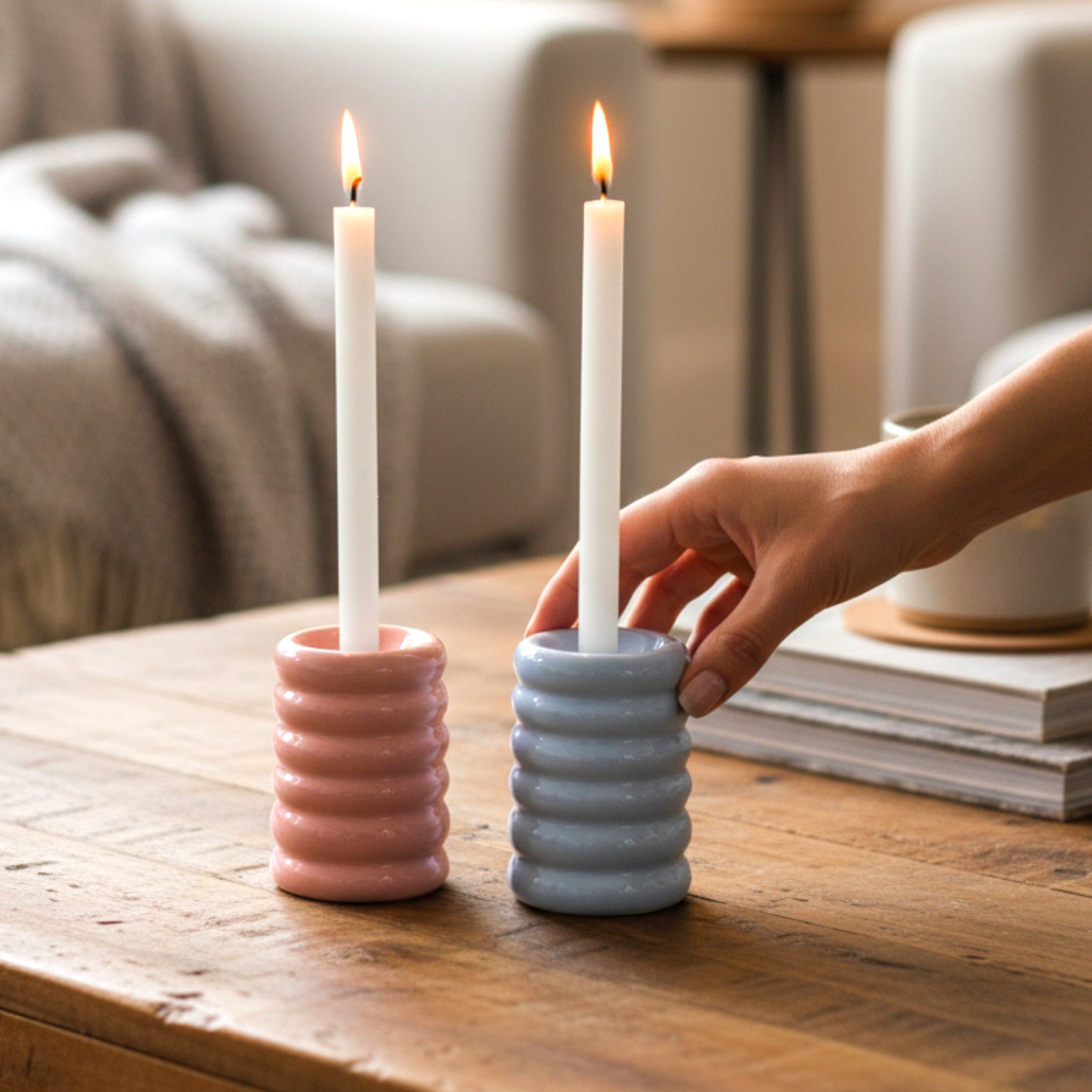 Marshmallow Candlesticks (Set of 2)