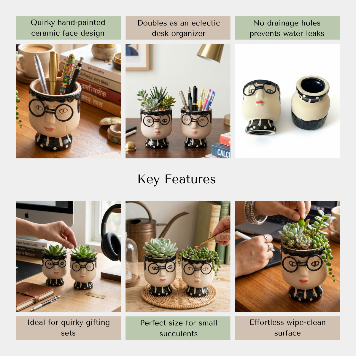 Nerdy Misfit Planters (Set of 2)