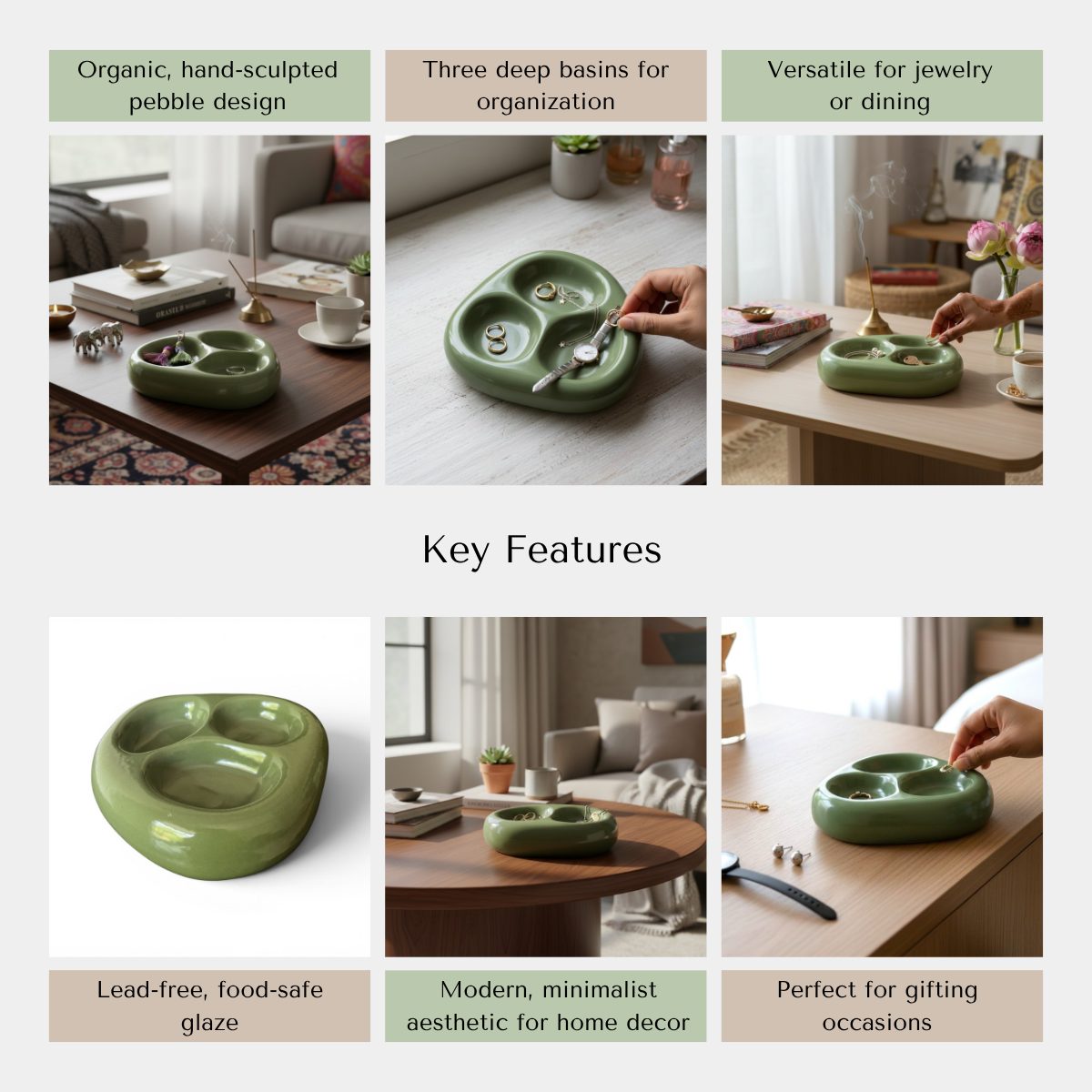 Sage Stone Trinket Tray