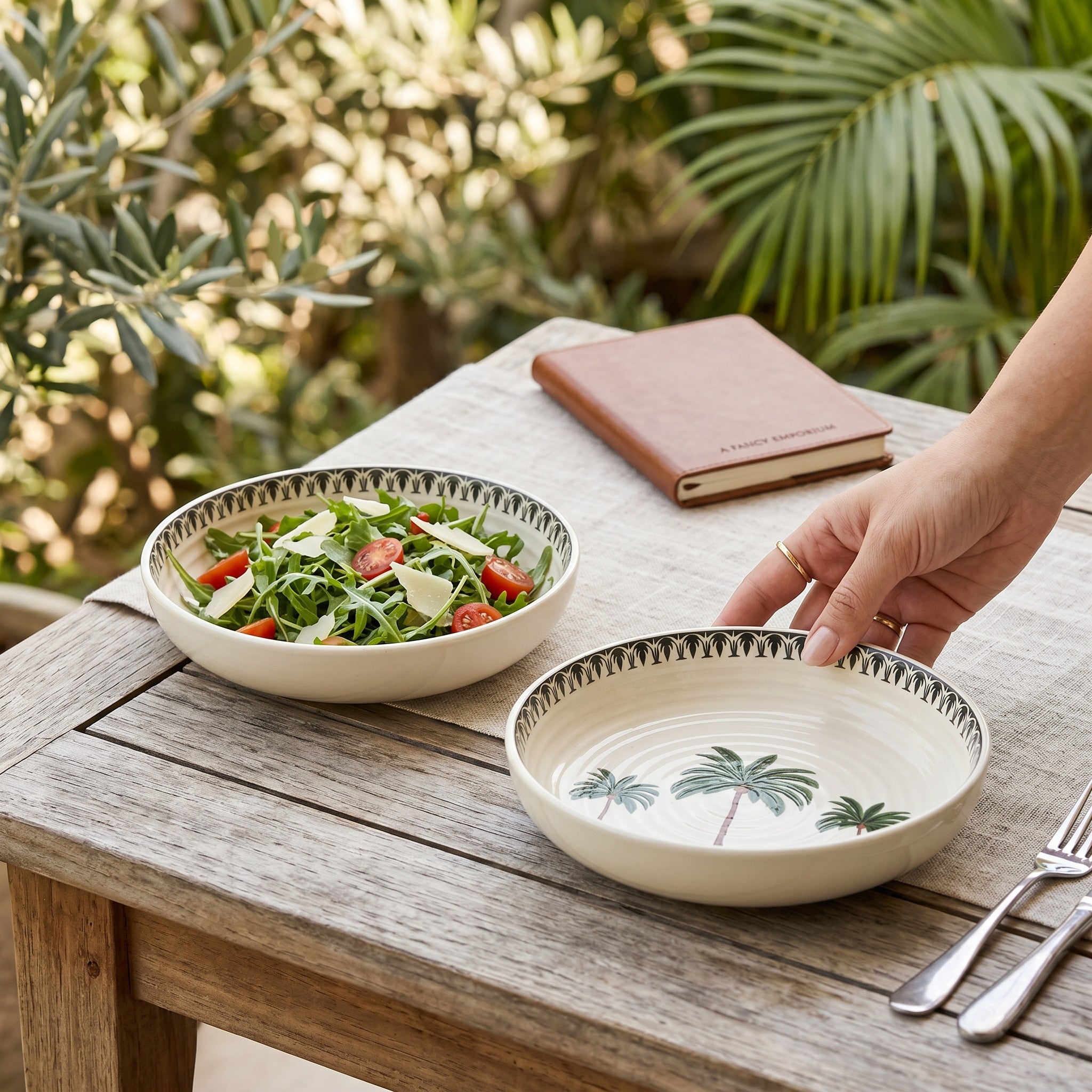 Palm Rice Bowl (Set of 2)