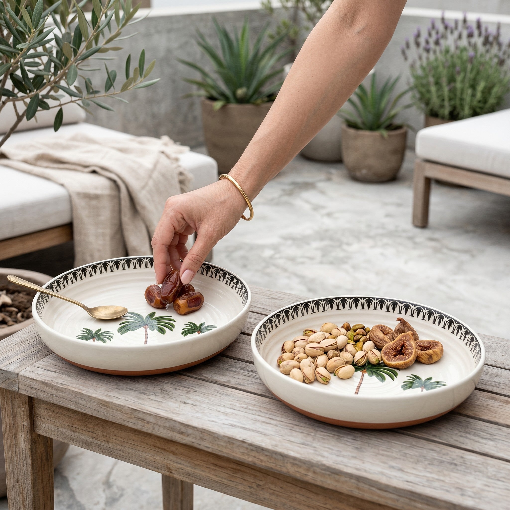 Palm Rice Bowl (Set of 2)