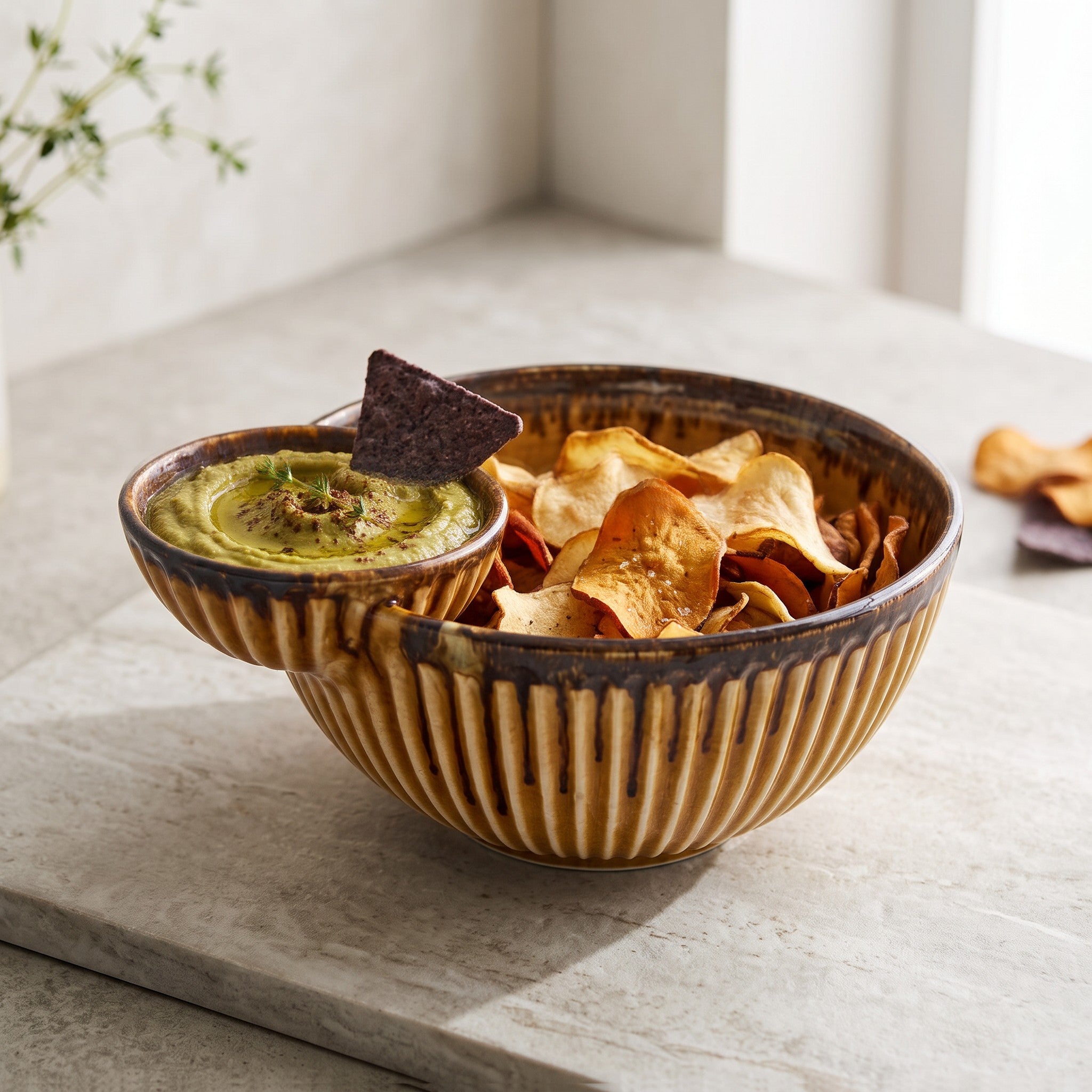 Sandstone Chip and Dip Bowl