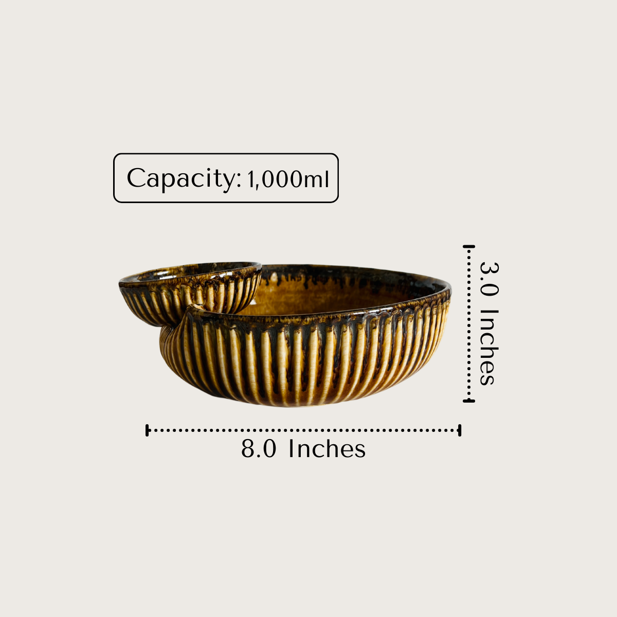 Sandstone Chip and Dip Bowl