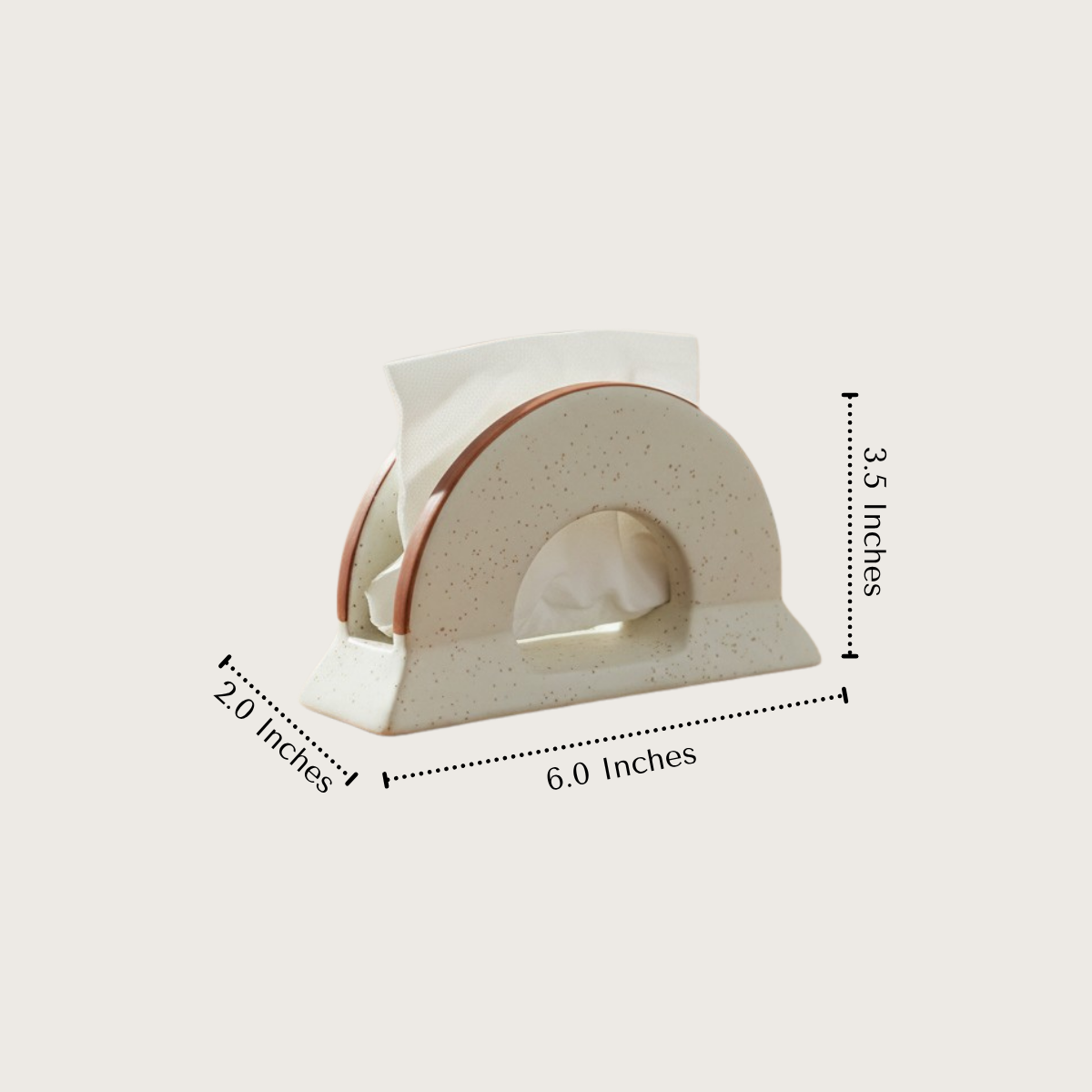 Almond and Ivory Tissue Holder