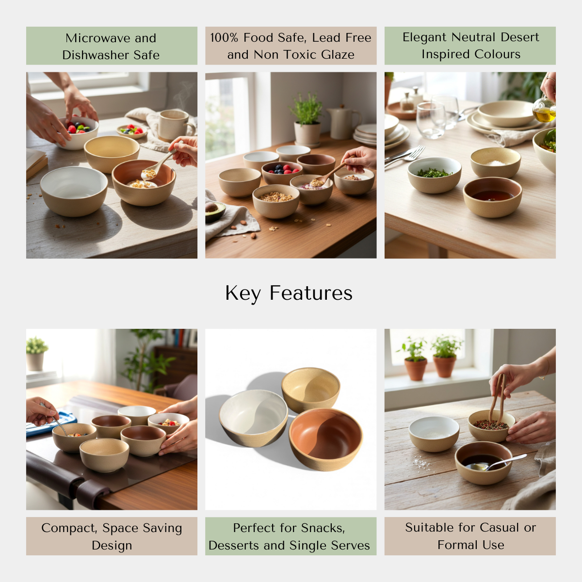 Clay Horizon Small Bowls (Set of 6)