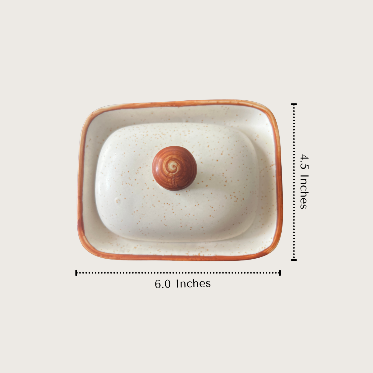 Almond and Ivory Butter Dish