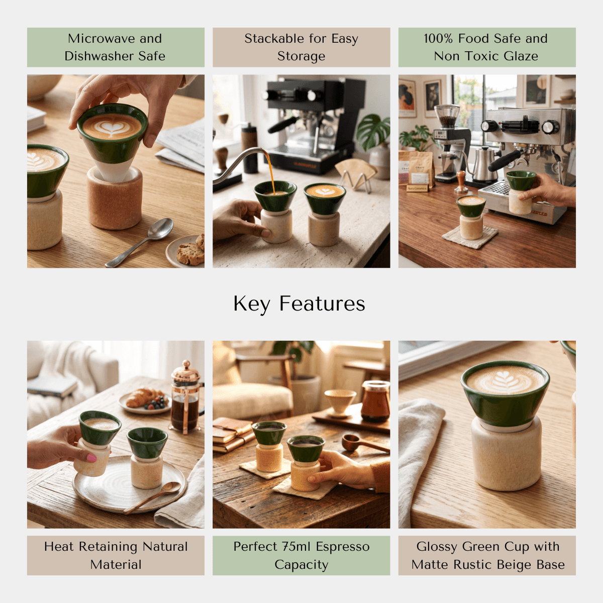 Pine Conical Espresso Set (Set of 2)