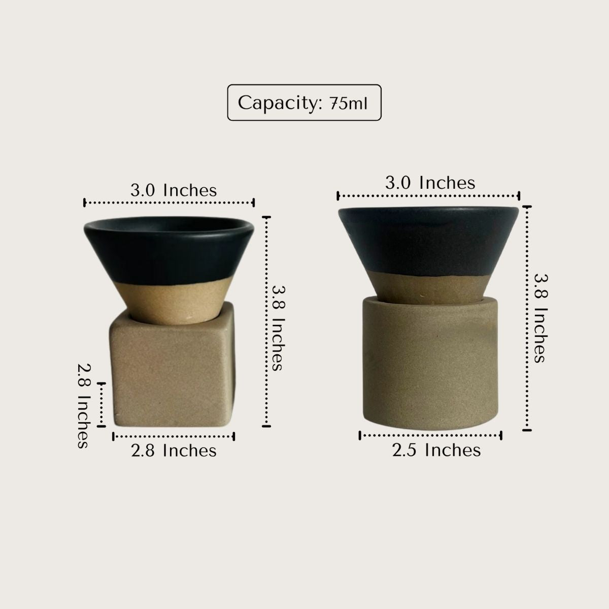Terracotta Conical Espresso Set (Set of 2)