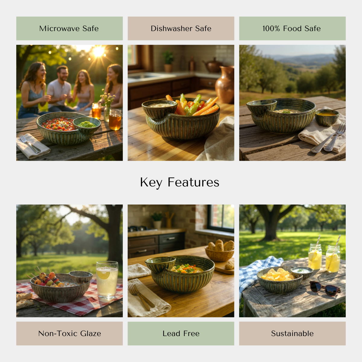 Verdant Ridge Chip and Dip Bowl