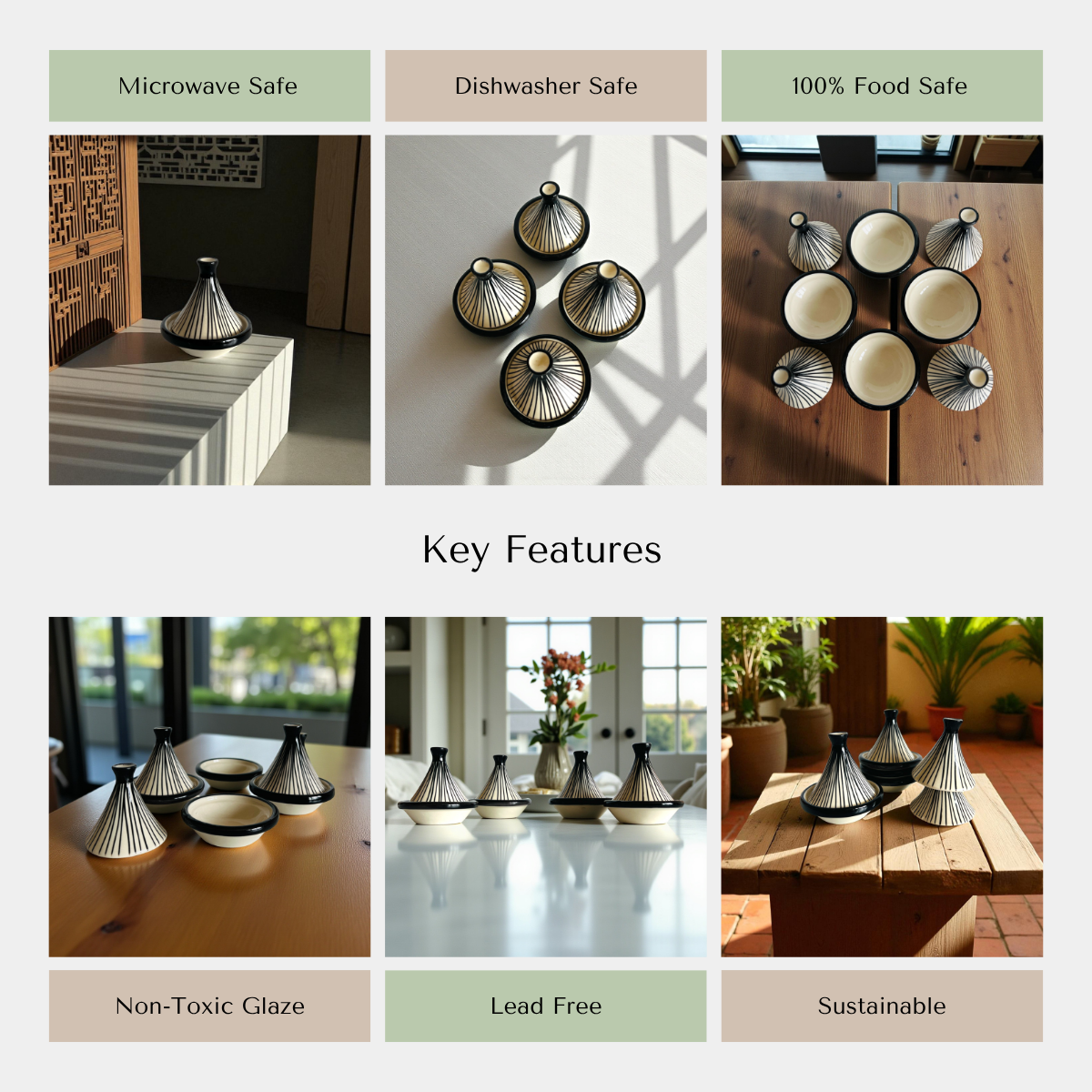 Monochrome Mini Tagine (Set of 4)