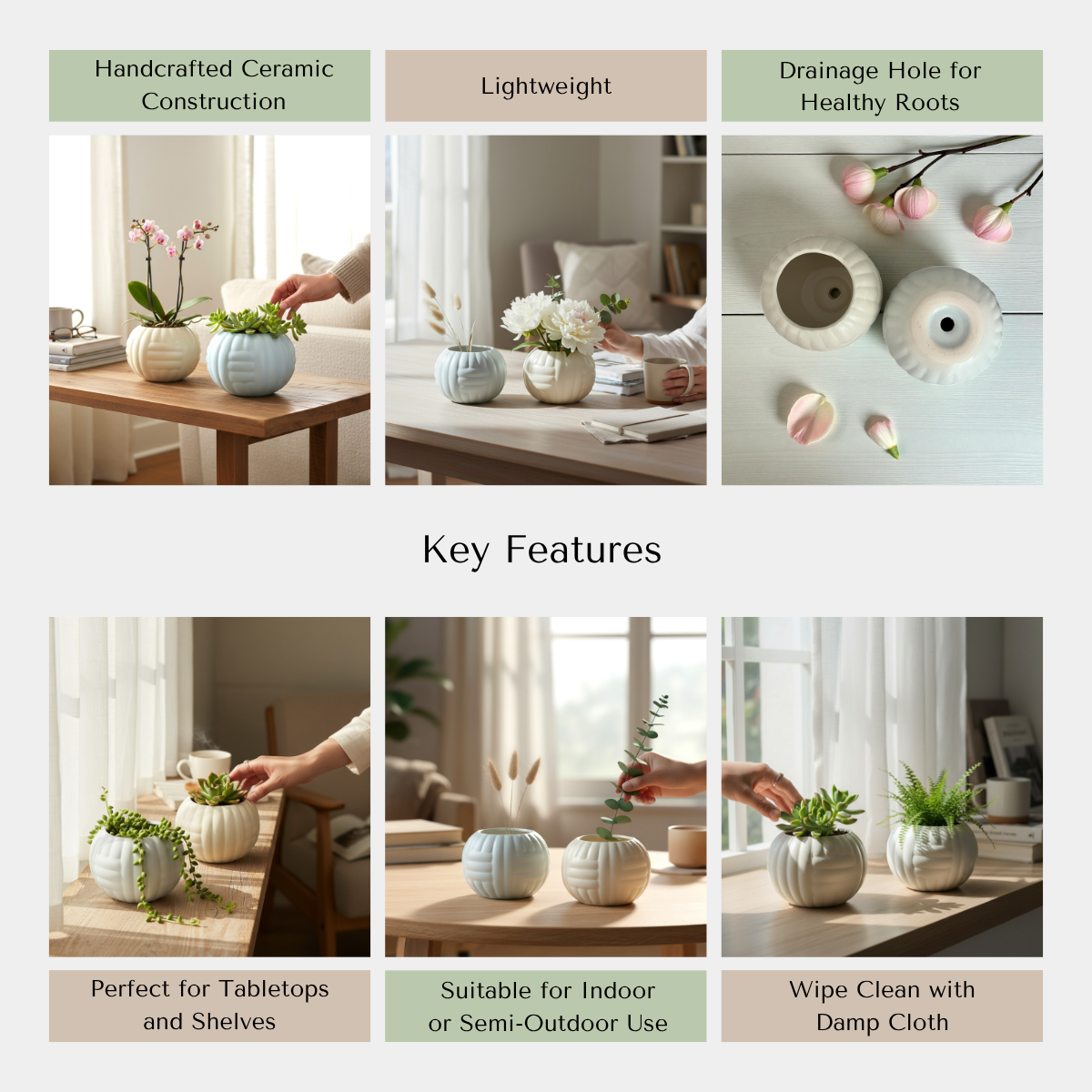 Chic Cloud Planters (Set of 2)