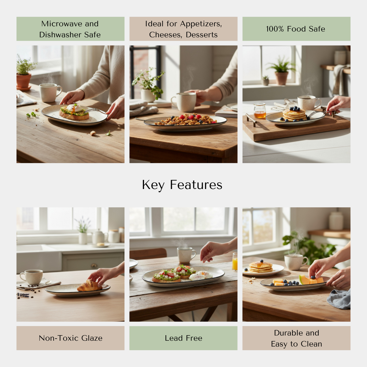 Monochrome Harmony Platter (Set of 2)