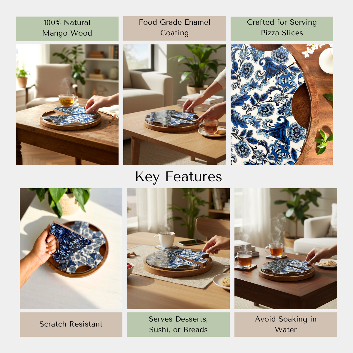 Indigo Petal - Pizza Slice Platter