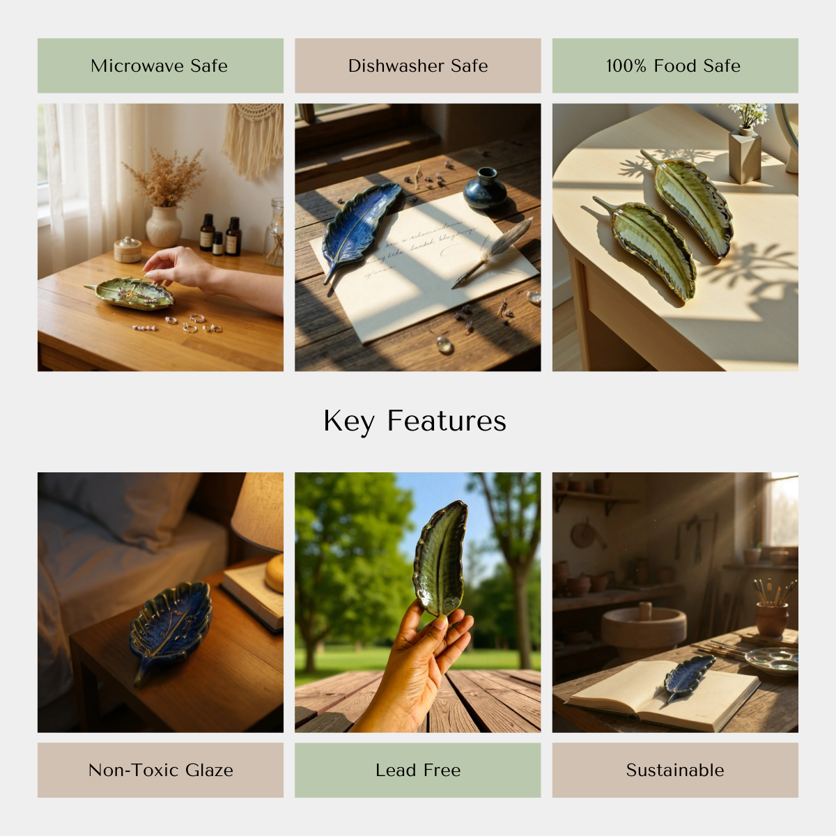 Solo Leaf Trinket Dish (Set of 2)