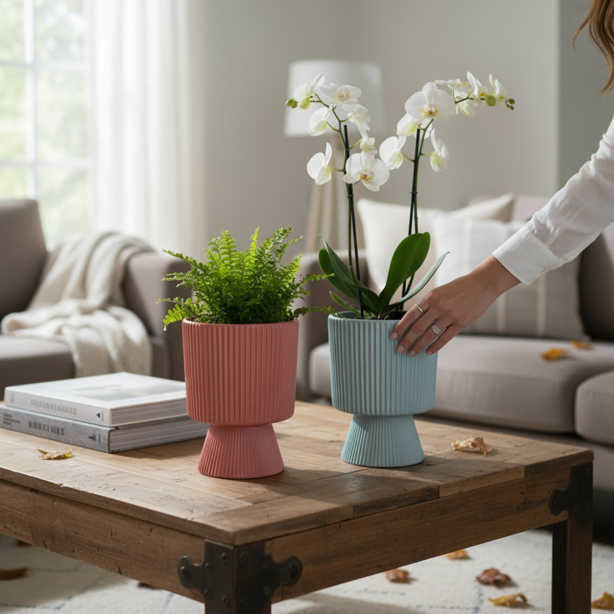 Slate & Scarlet Planter (Set of 2)