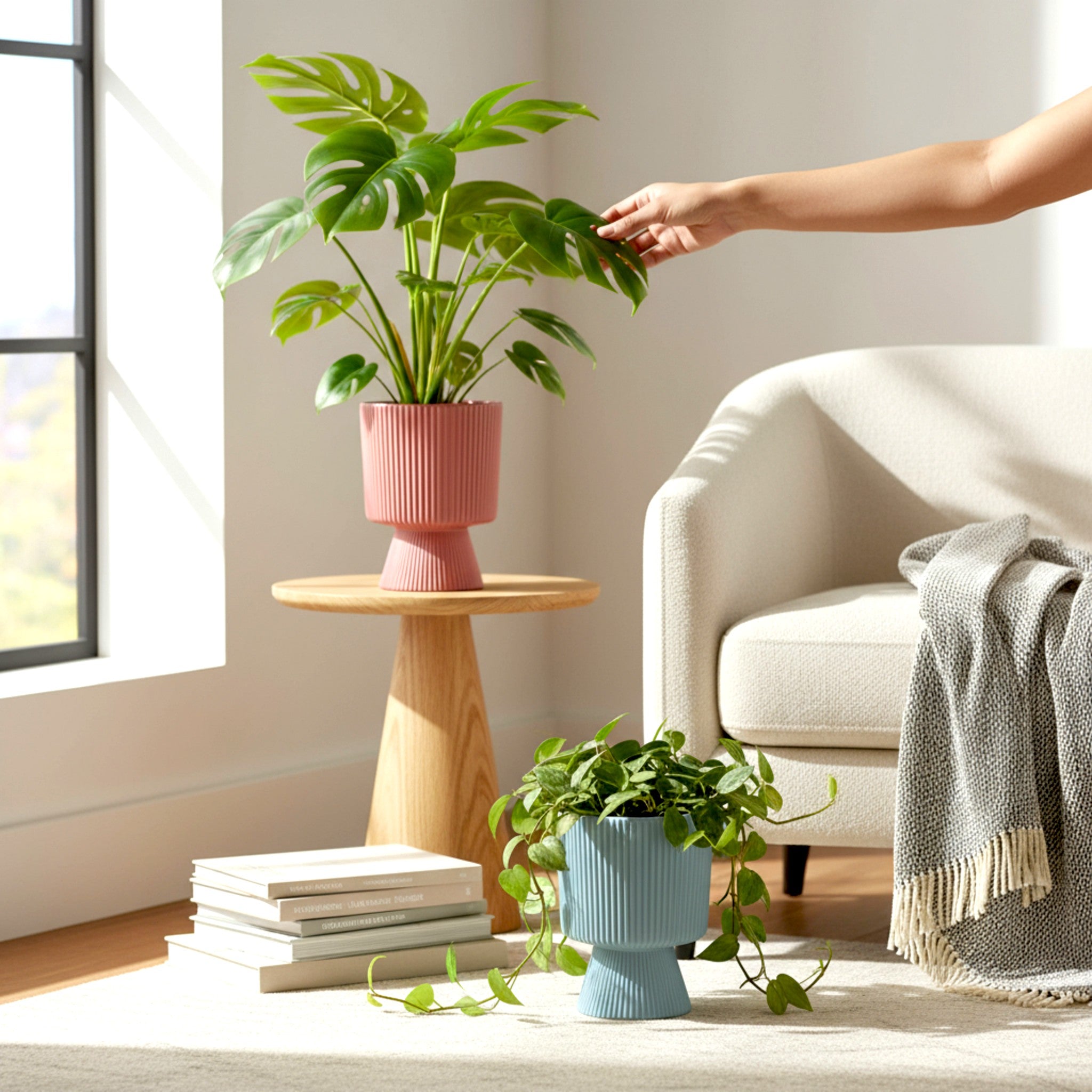 Slate & Scarlet Planter (Set of 2)