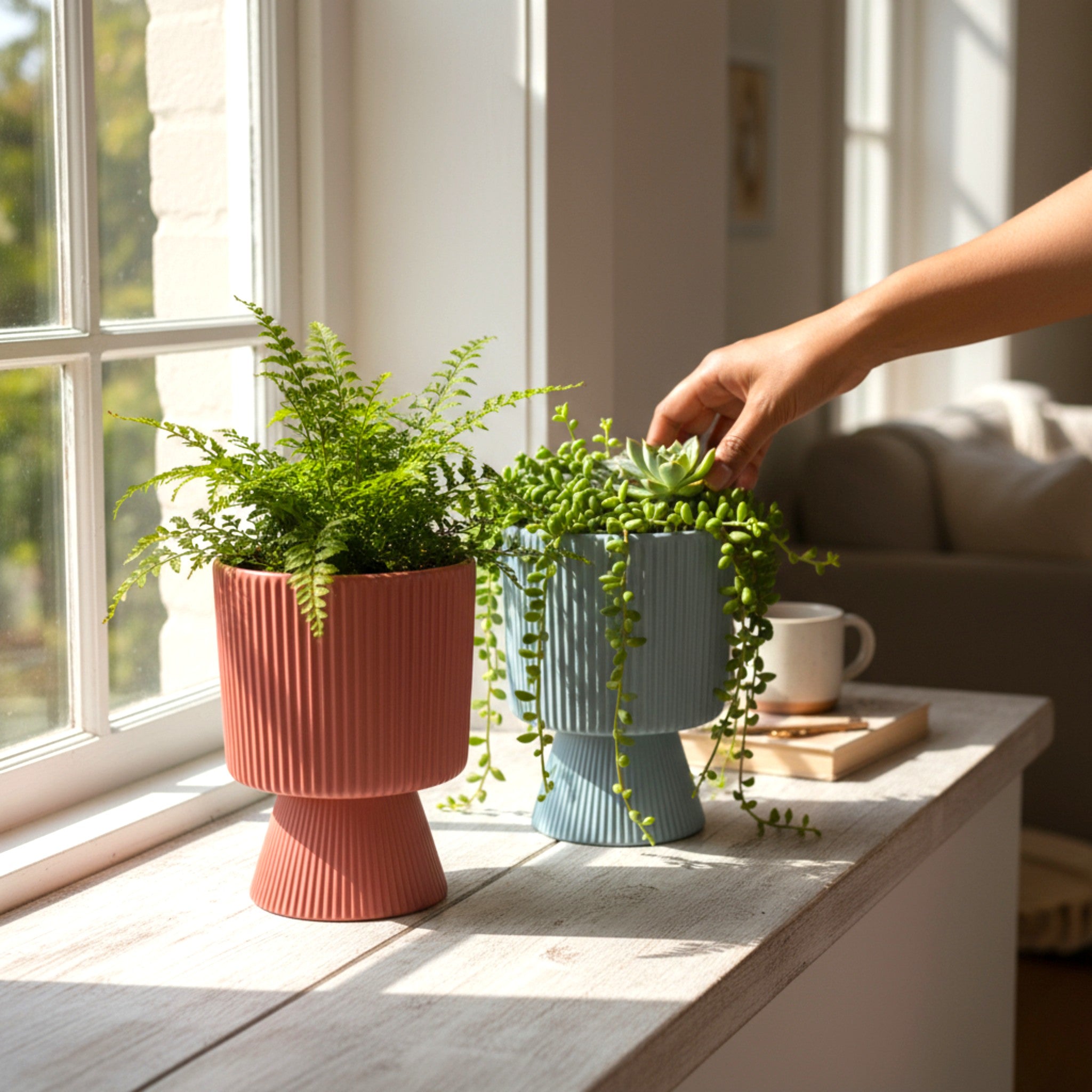 Slate & Scarlet Planter (Set of 2)