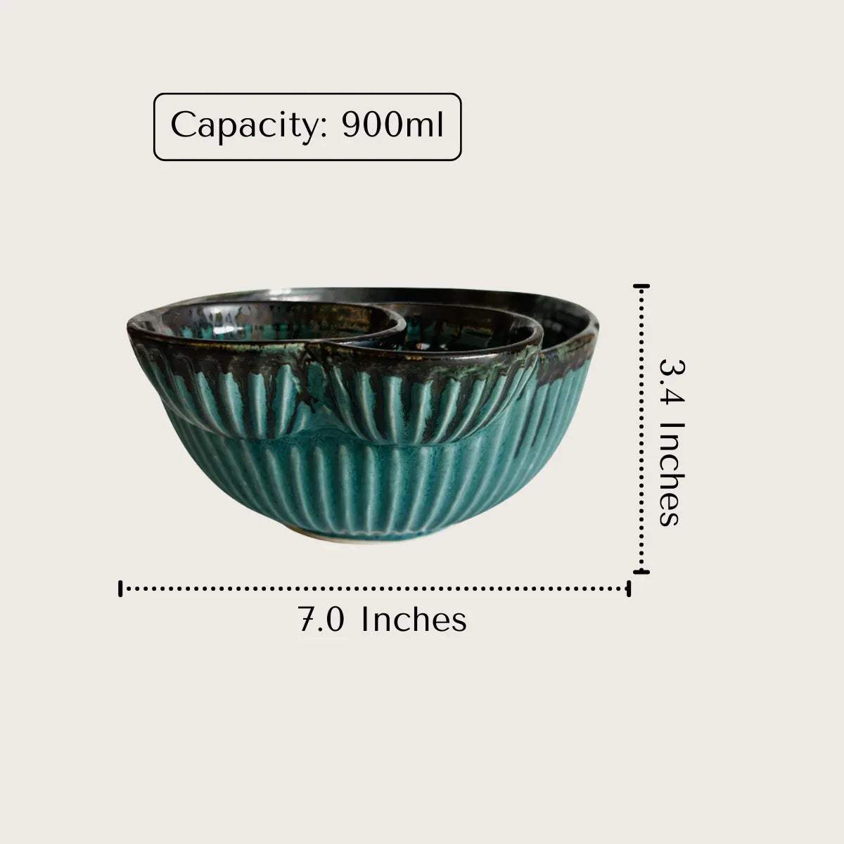 900ml blue ceramic chip and dip bowl perfect for casual hosting. 
