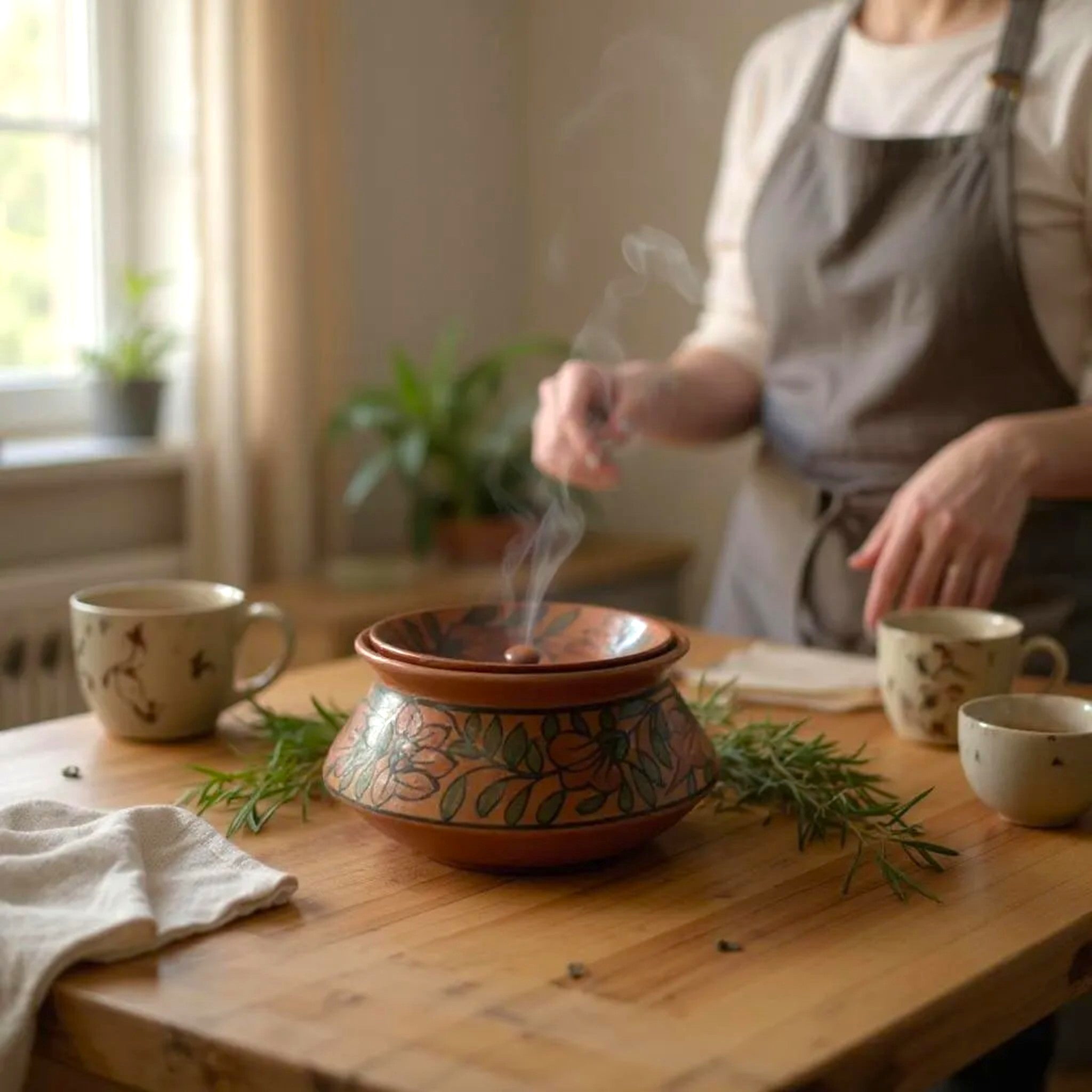Rustic Blossom Serving Bowl