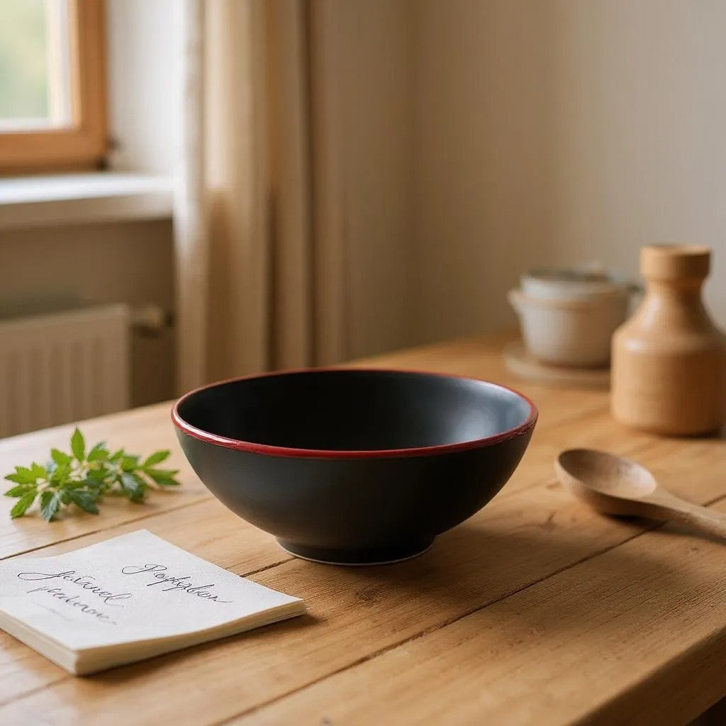 Crimson Edge Pasta Bowl (Set of 2)