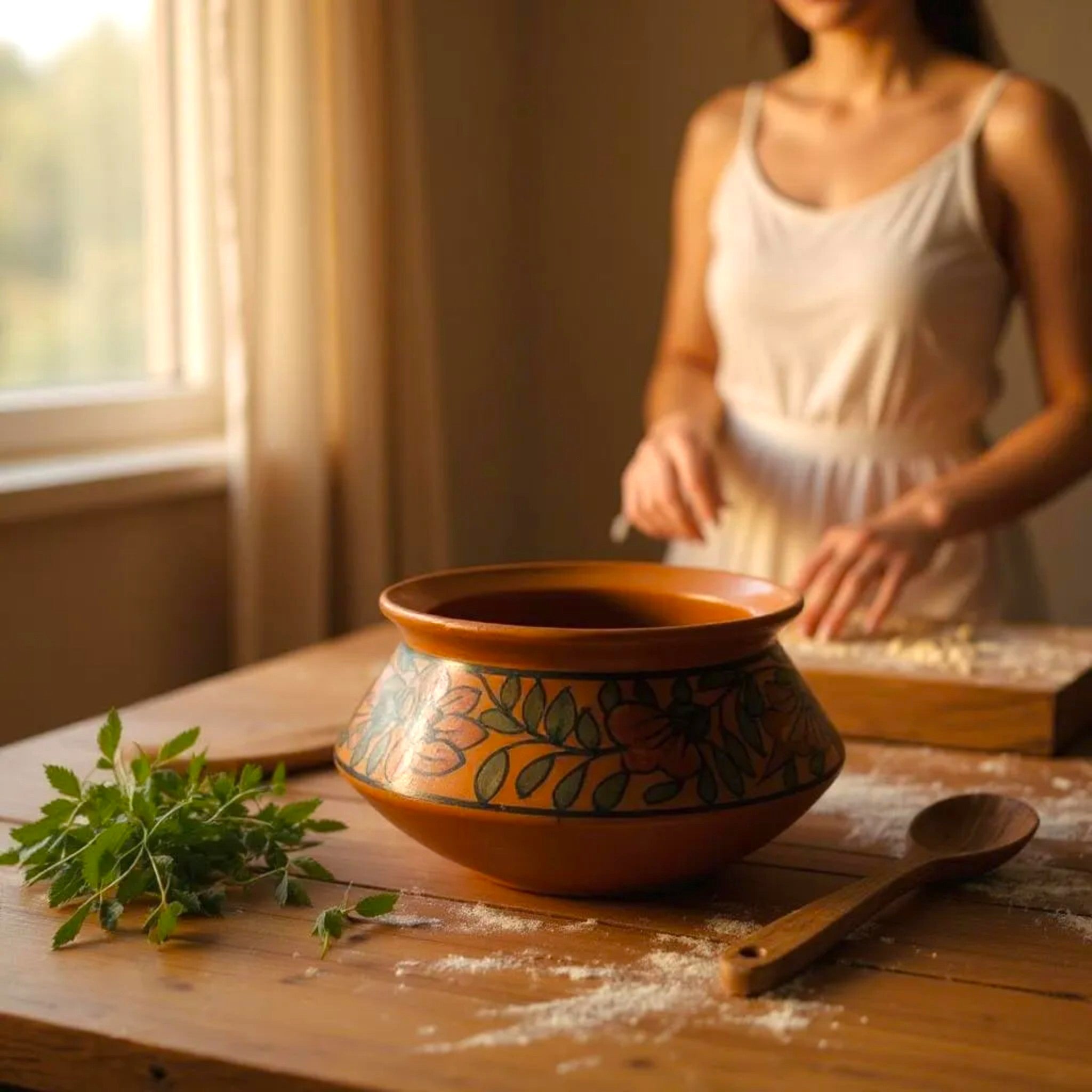 Rustic Blossom Serving Bowl