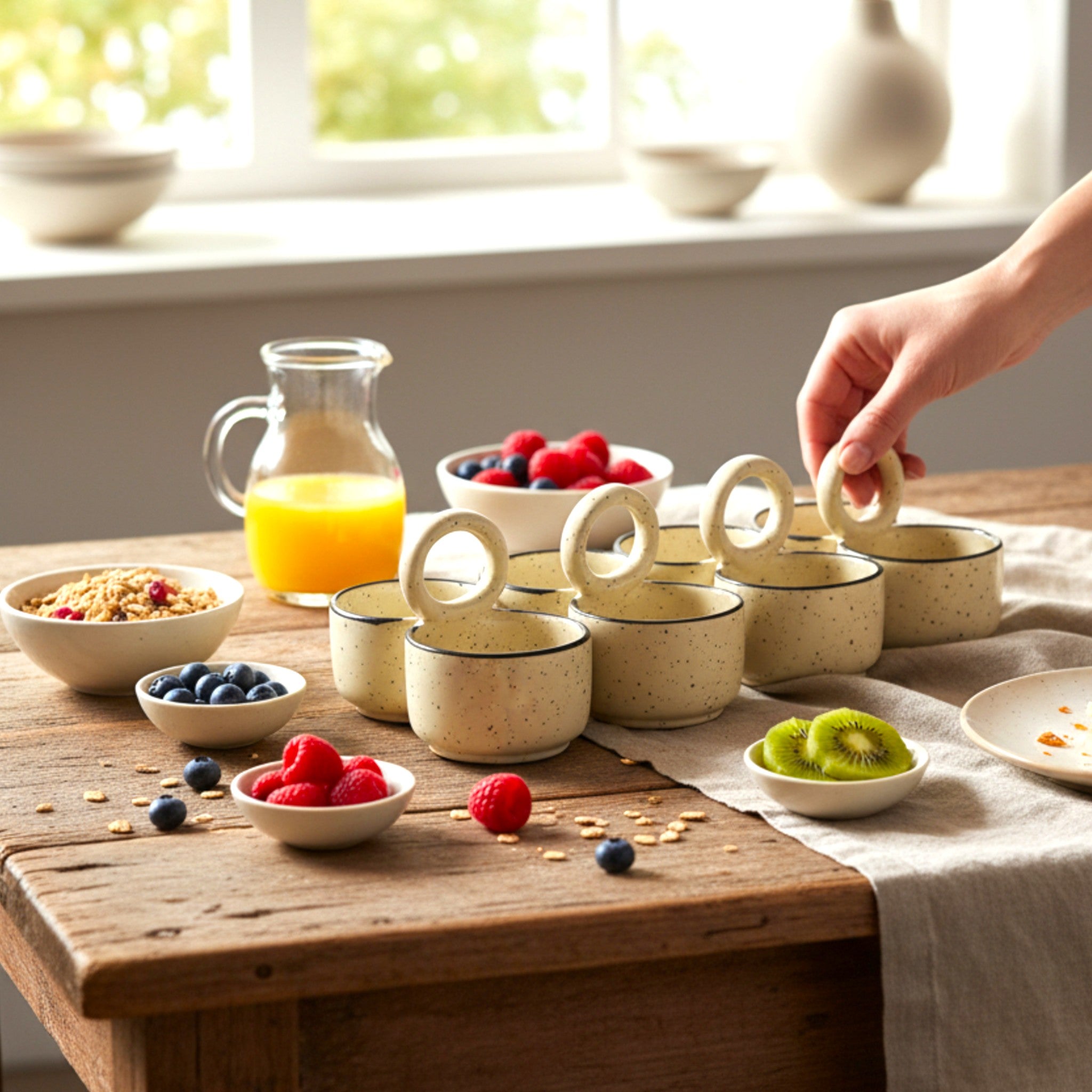 Monochrome Harmony Double Dip Bowl (Set of 6)