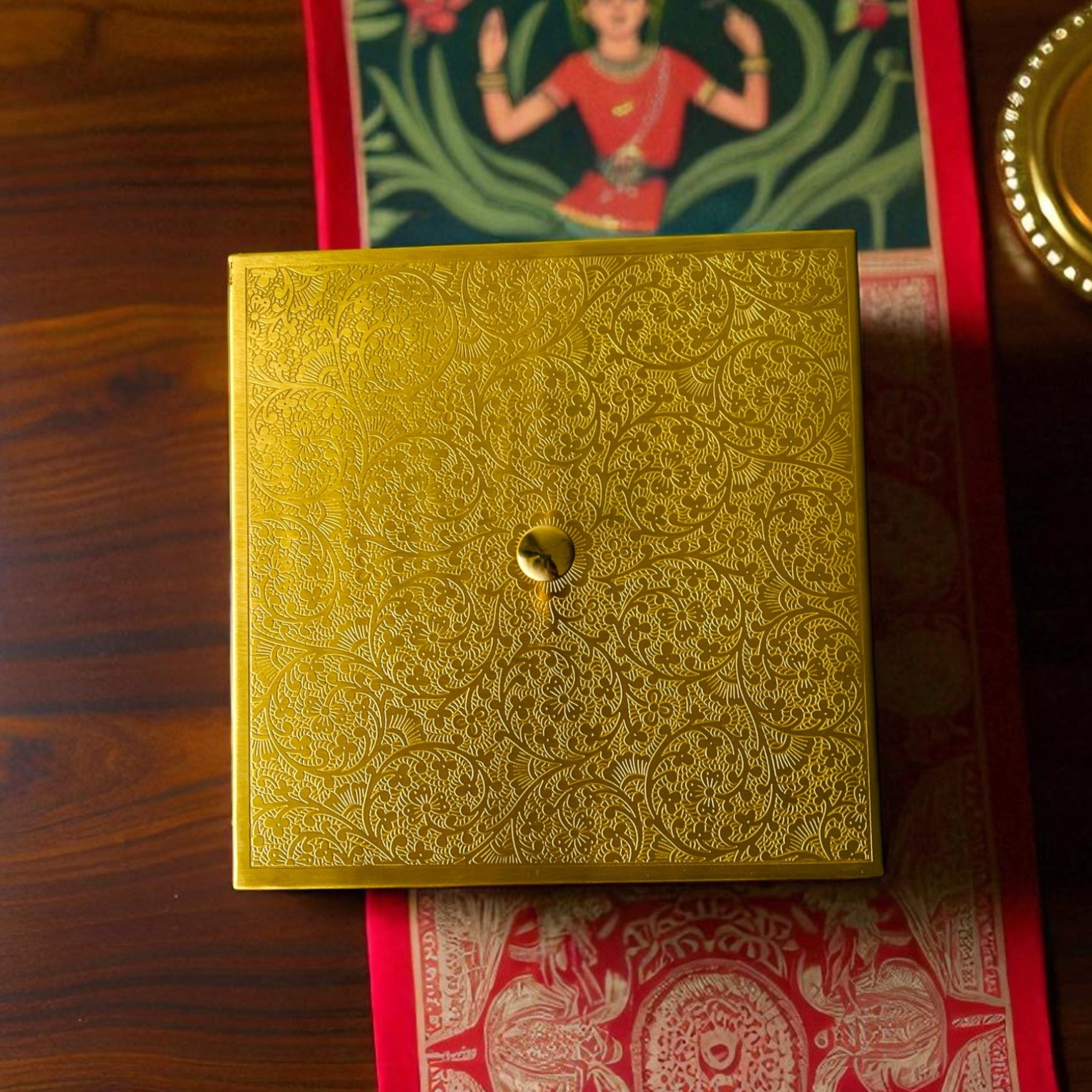 Hammered brass texture; artisanal metalwork and vintage heirloom quality for luxury home styling.