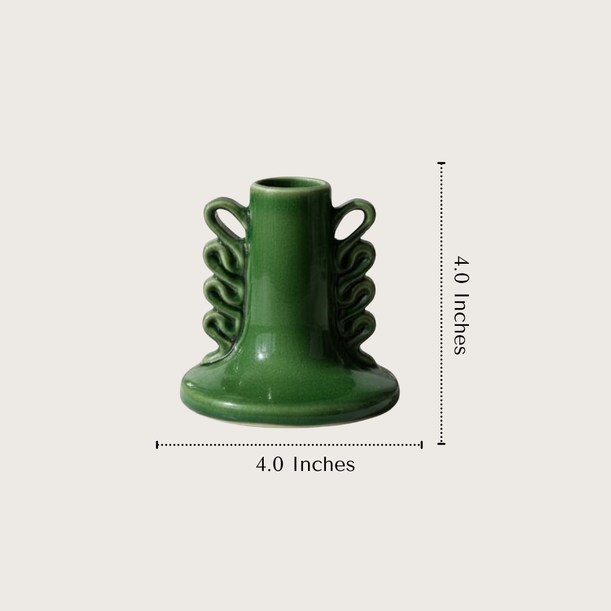 Cacti Light Holder size; 4-inch tall candle holder with 4-inch width for standard candles