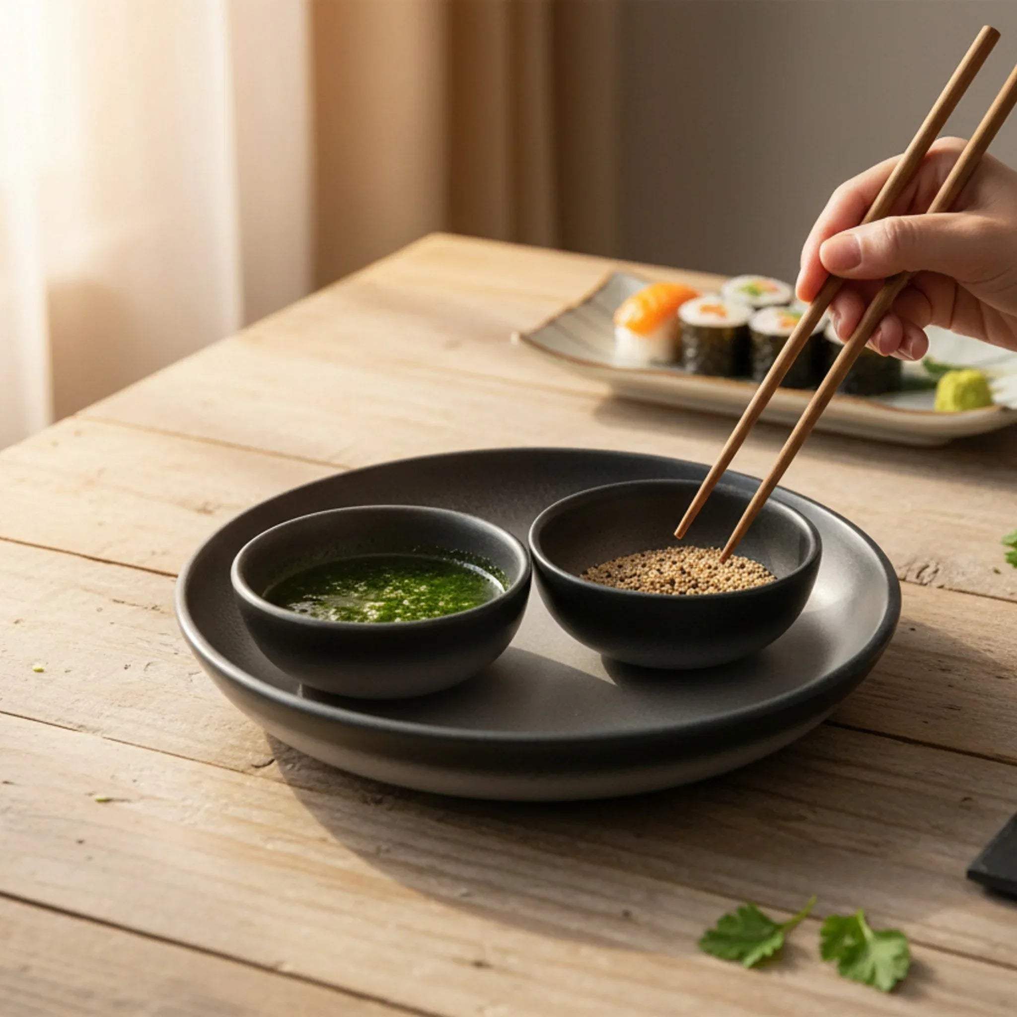 Cascading charcoal glaze; textured matte pottery finish and artisanal ceramic detail for mood boards.