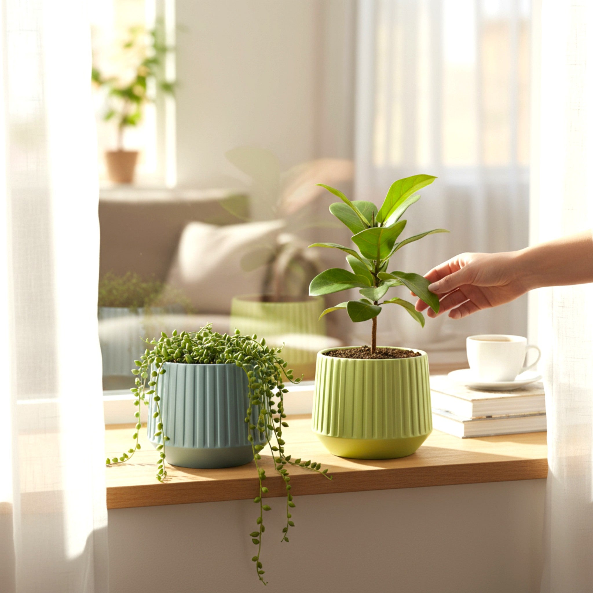 Clay & Green Planters (Set of 2)