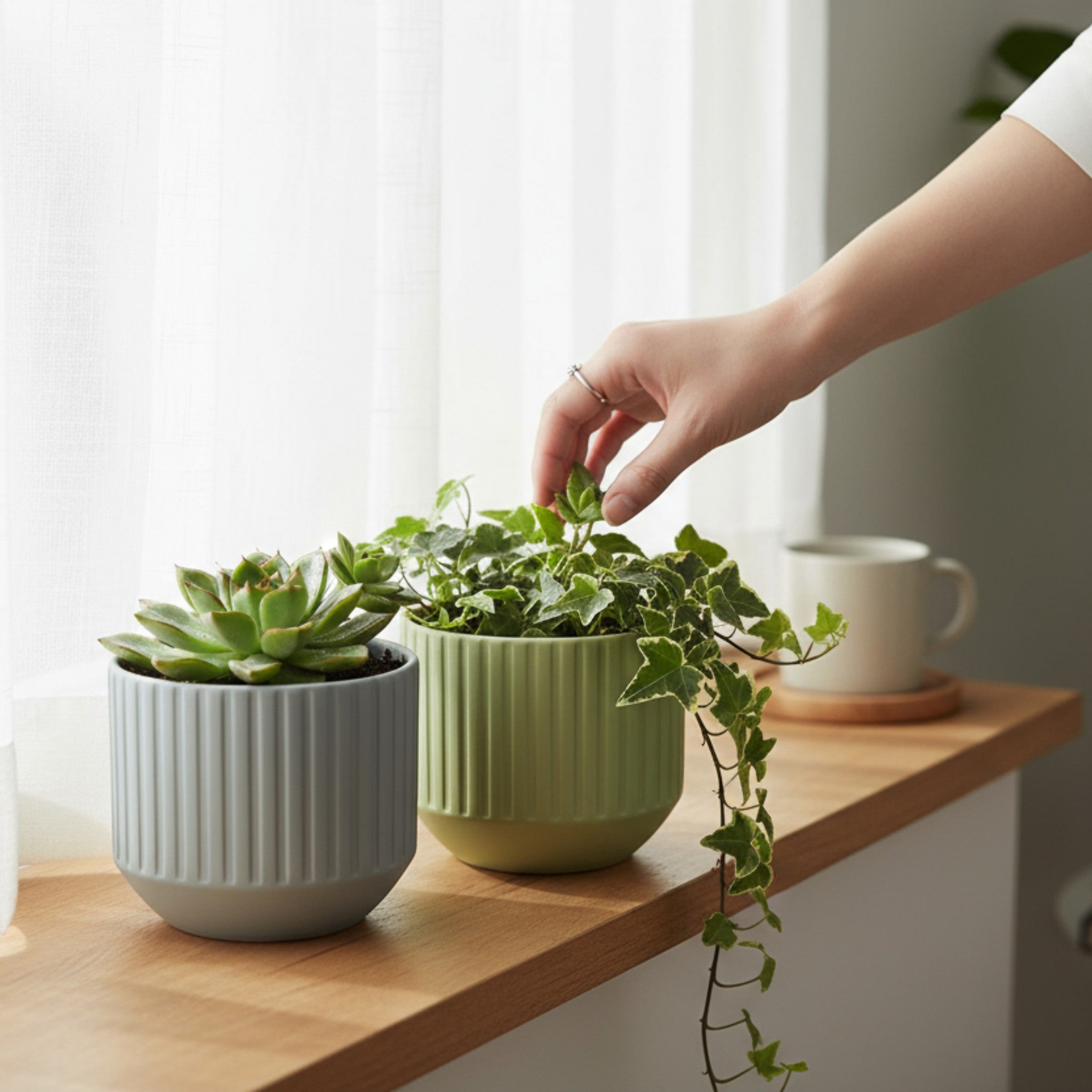 Clay & Green Planters (Set of 2)