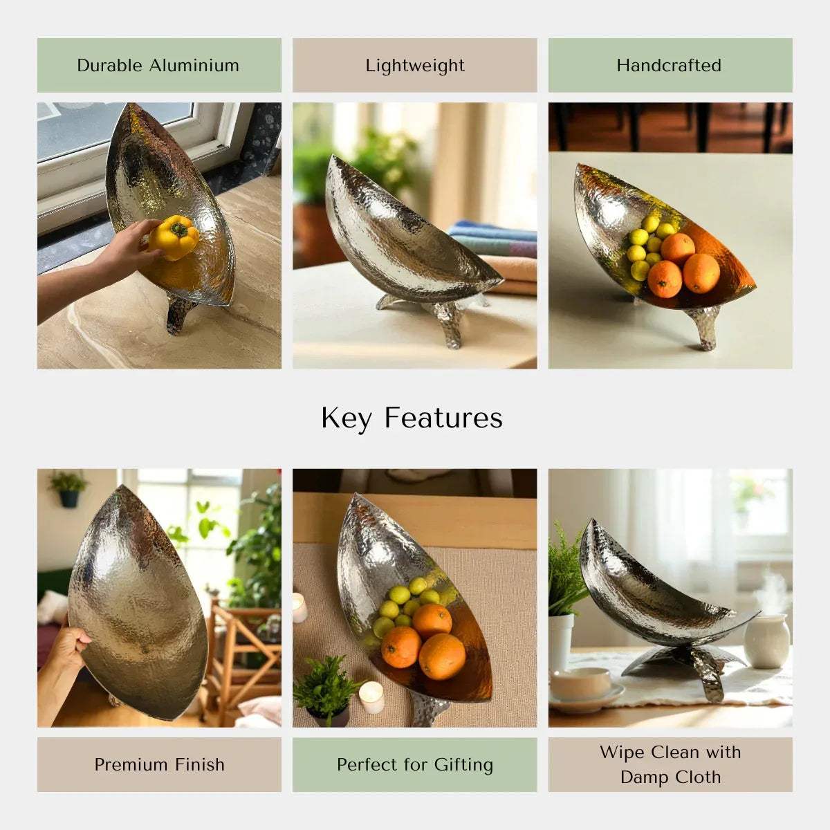 Rustic Stone quality; food safe, unbreakable, rust-resistant, and handcrafted aluminium.