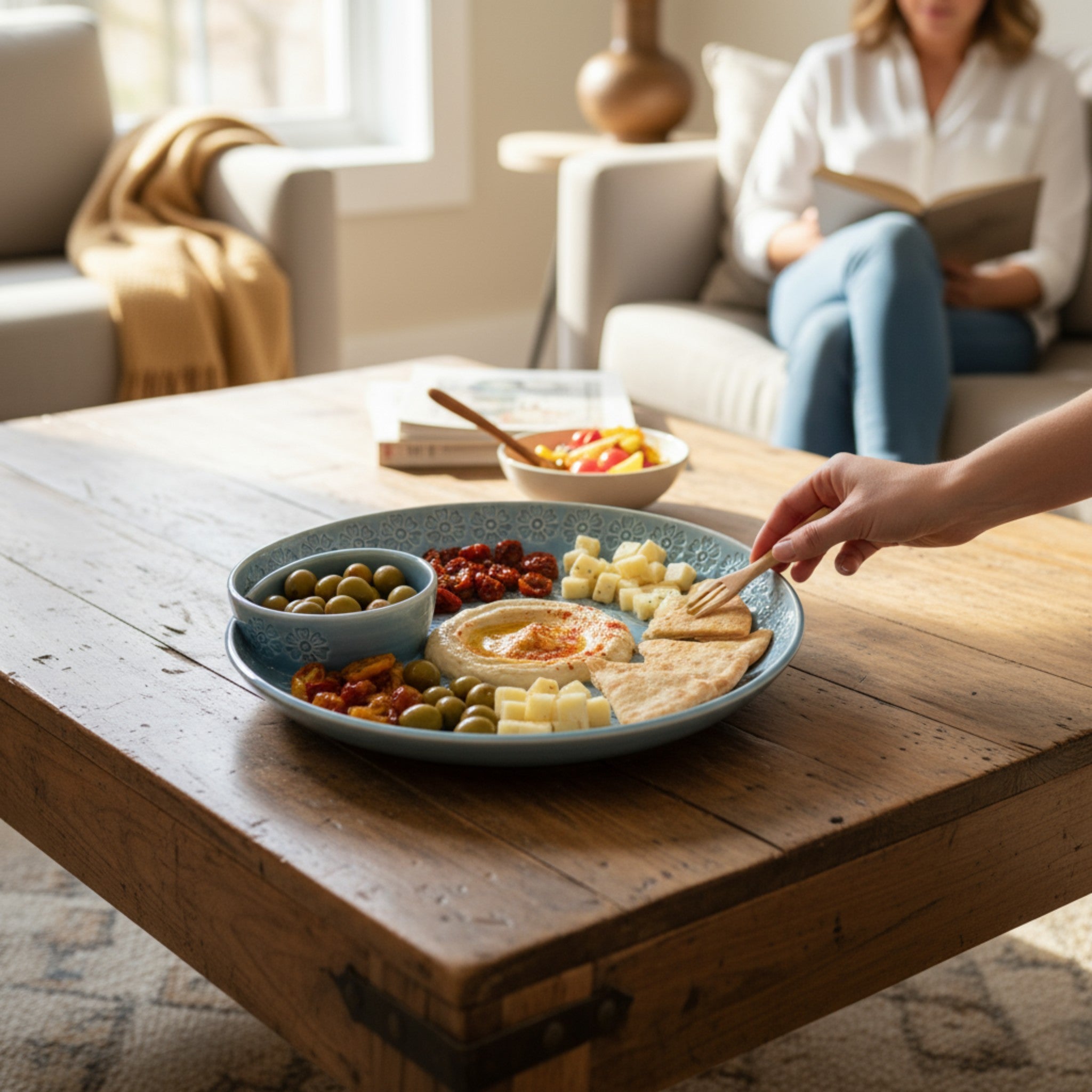 Floral Embossed Chip and Dip Platter
