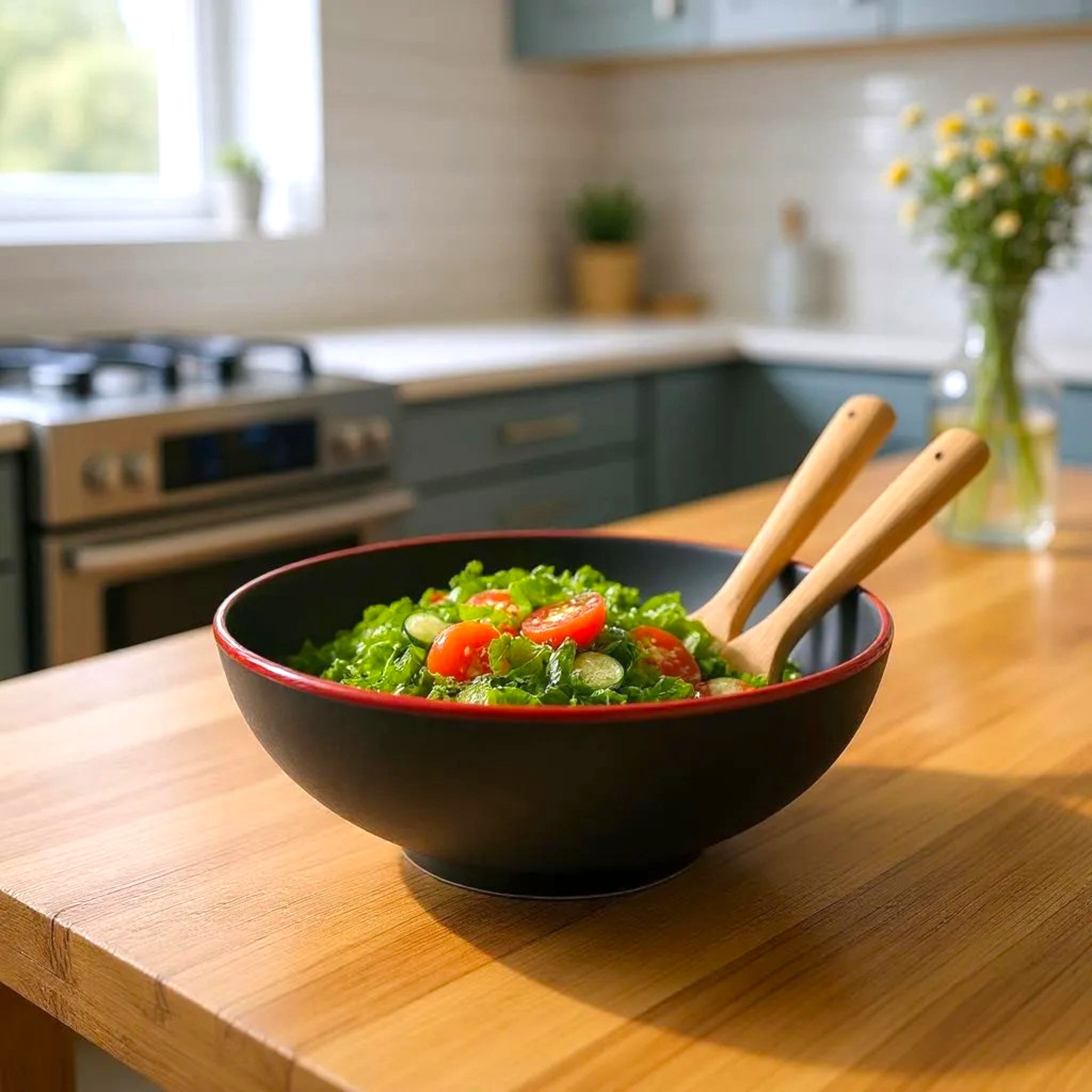 Crimson Edge Pasta Bowl (Set of 2)