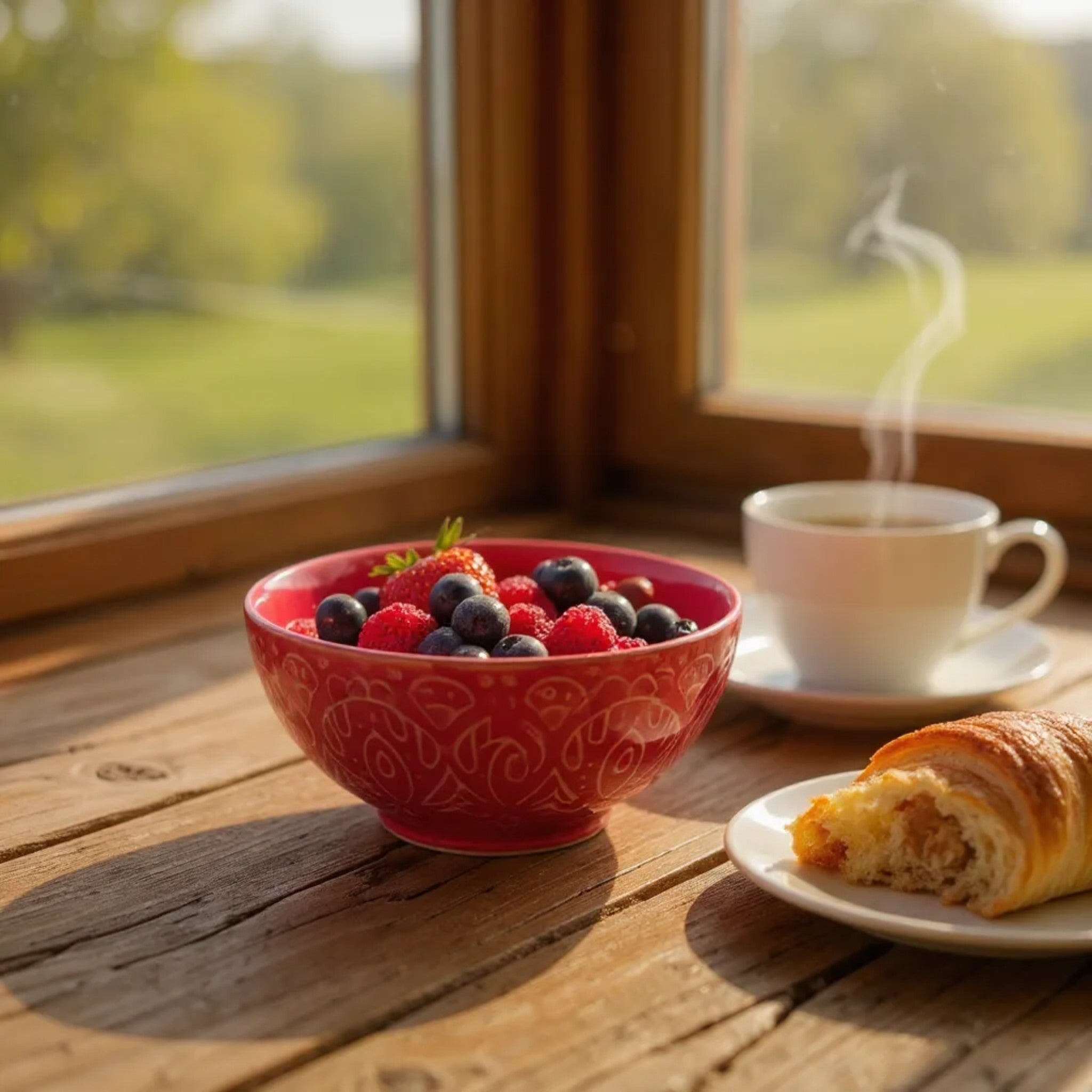 Fuchsia Flair Katori with berries; Pinterest-worthy snack board ideas and vibrant artisanal bowl photography.