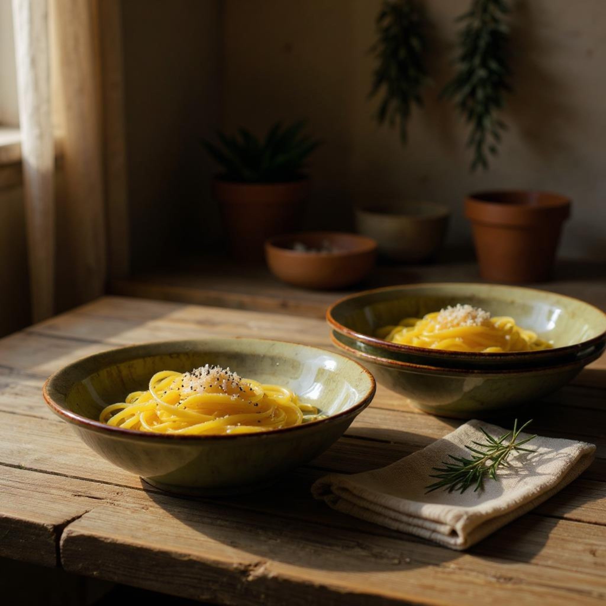 Olive Breeze Noodle Plate (Set of 2)