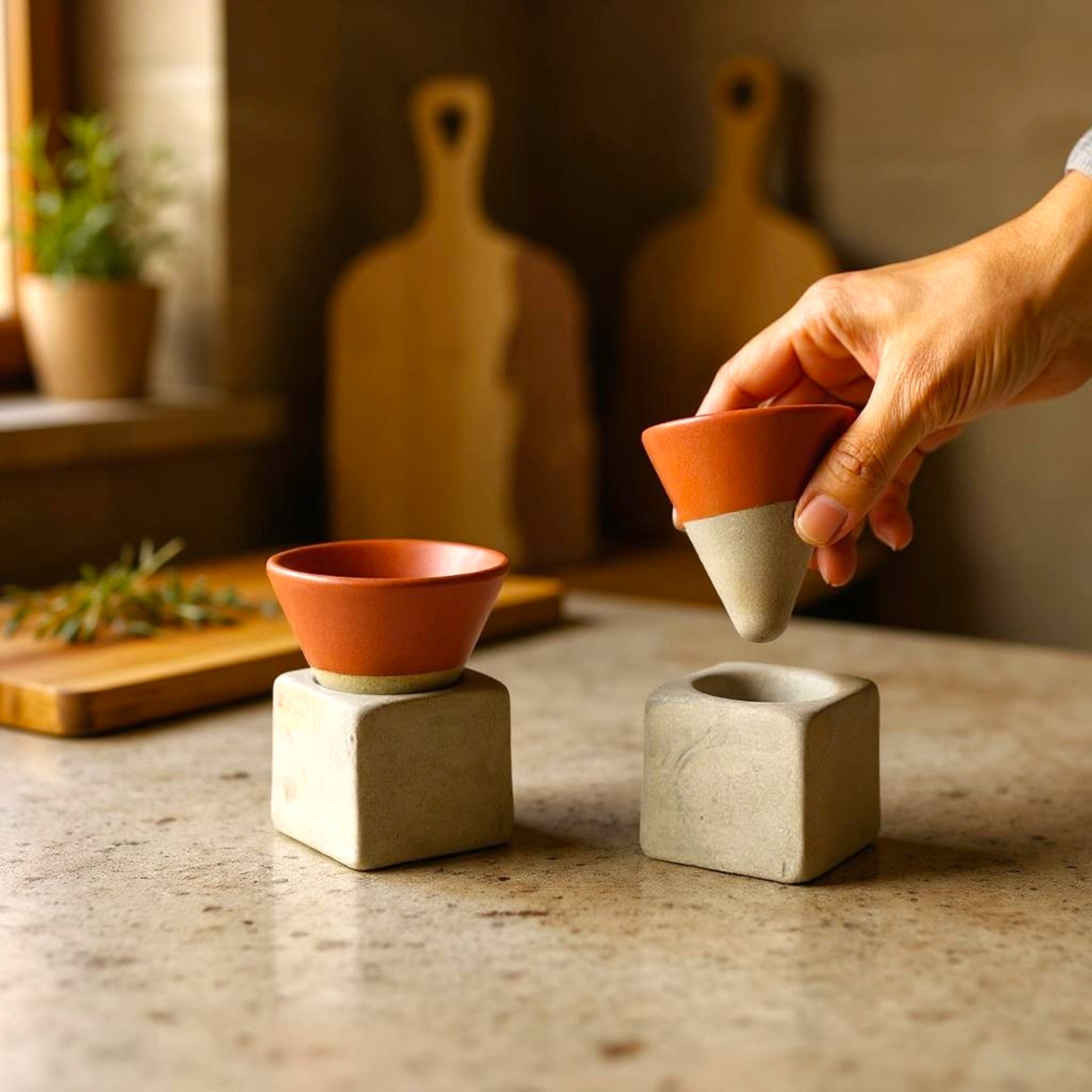 Terracotta Conical Espresso Set (Set of 2)